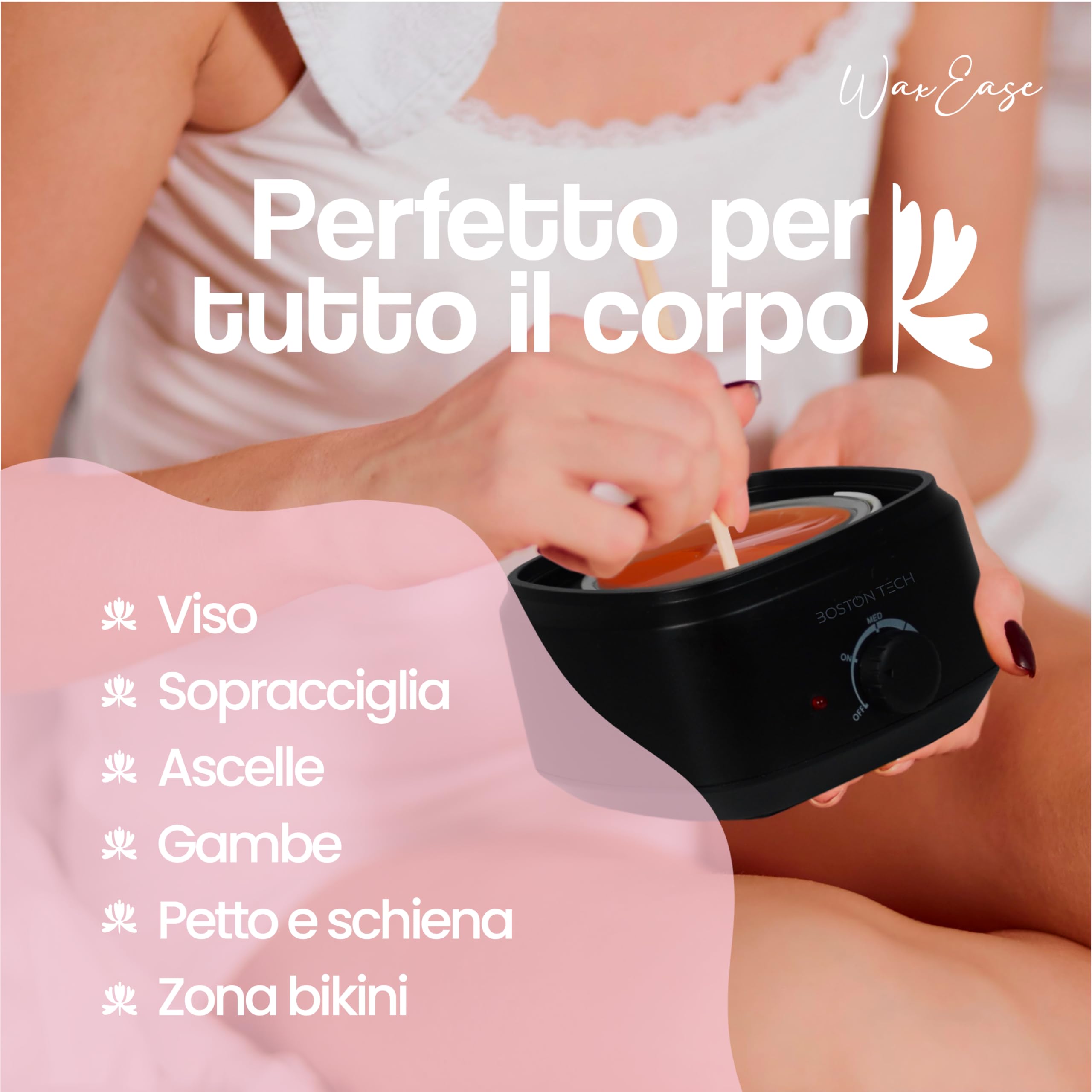 Scaldacera Professionale 500 ml Boston Tech HR101 – Scaldacera Elettrico con Controllo Temperatura, Contenitore Rimovibile in Alluminio, Fornetto per Ceretta Casa e Salone