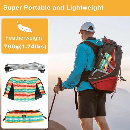 Miniatura 3 de Silla de campamento plegable ultraligera, sillas de campamento plegables con bolsa de transporte para senderismo, mochileros, picnic, conciertos al
