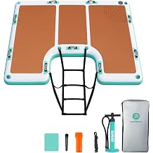 Niphean Floating Dock, Non-Slip Inflatable Dock with Upgraded Ladder & 9 Handles, Sturdy Floating Docks for Lakes,Durable Floating Island for Families, Portable Carry Bag, 86ft/ 810ft