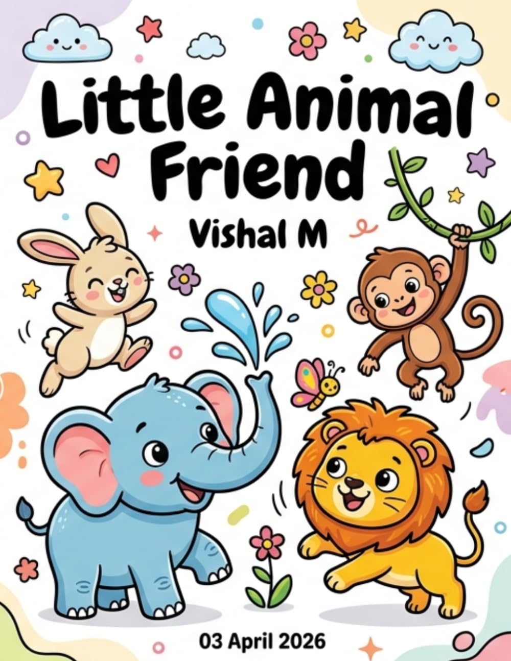 Little Animal Friend: Fun & Easy Coloring Book for Kids