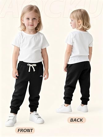 4 Pack Toddler Sweatpants Girls Toddler Kids Pants Jogger Clothes for 2T-6Y