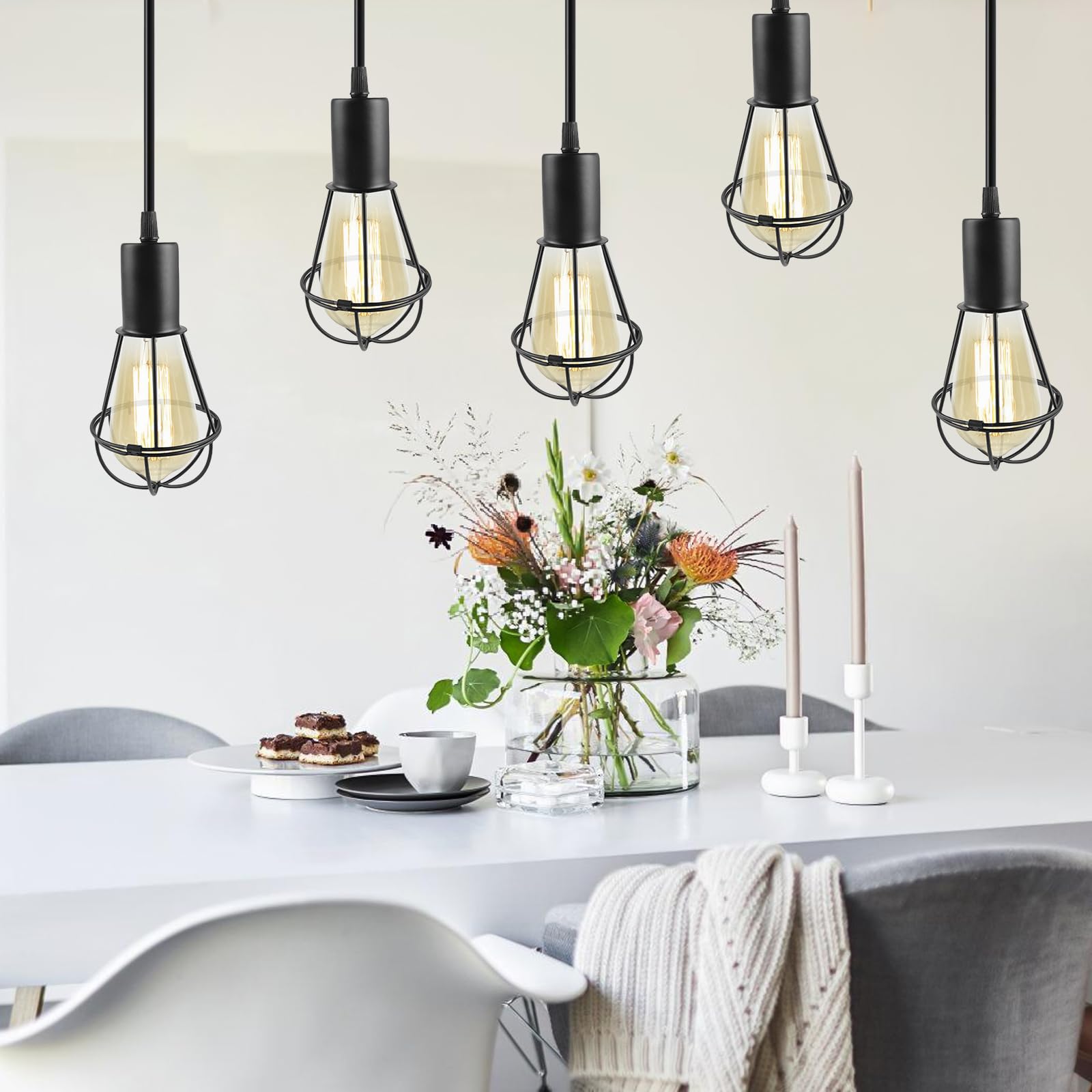 EcoGehen Vintage hanglamp met stekker, boho-lamp, hanglamp