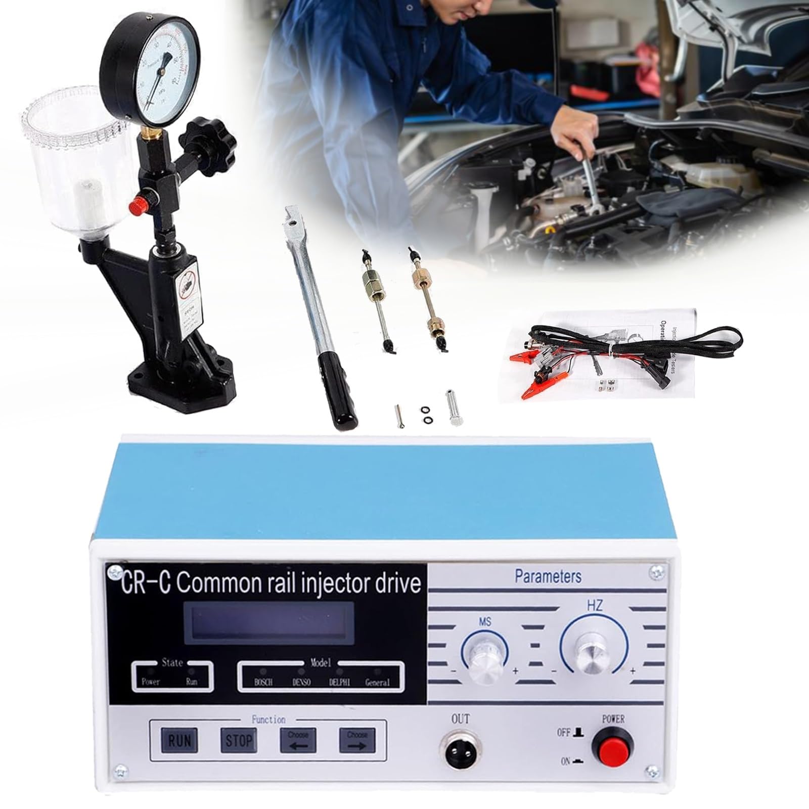 Tsampa Comprobador de inyectores Common Rail CR-C,Comprobador de inyectores Common Rail, Comprobador de inyectores Diesel Profesional + Comprobador de inyectores de Combustible S60H