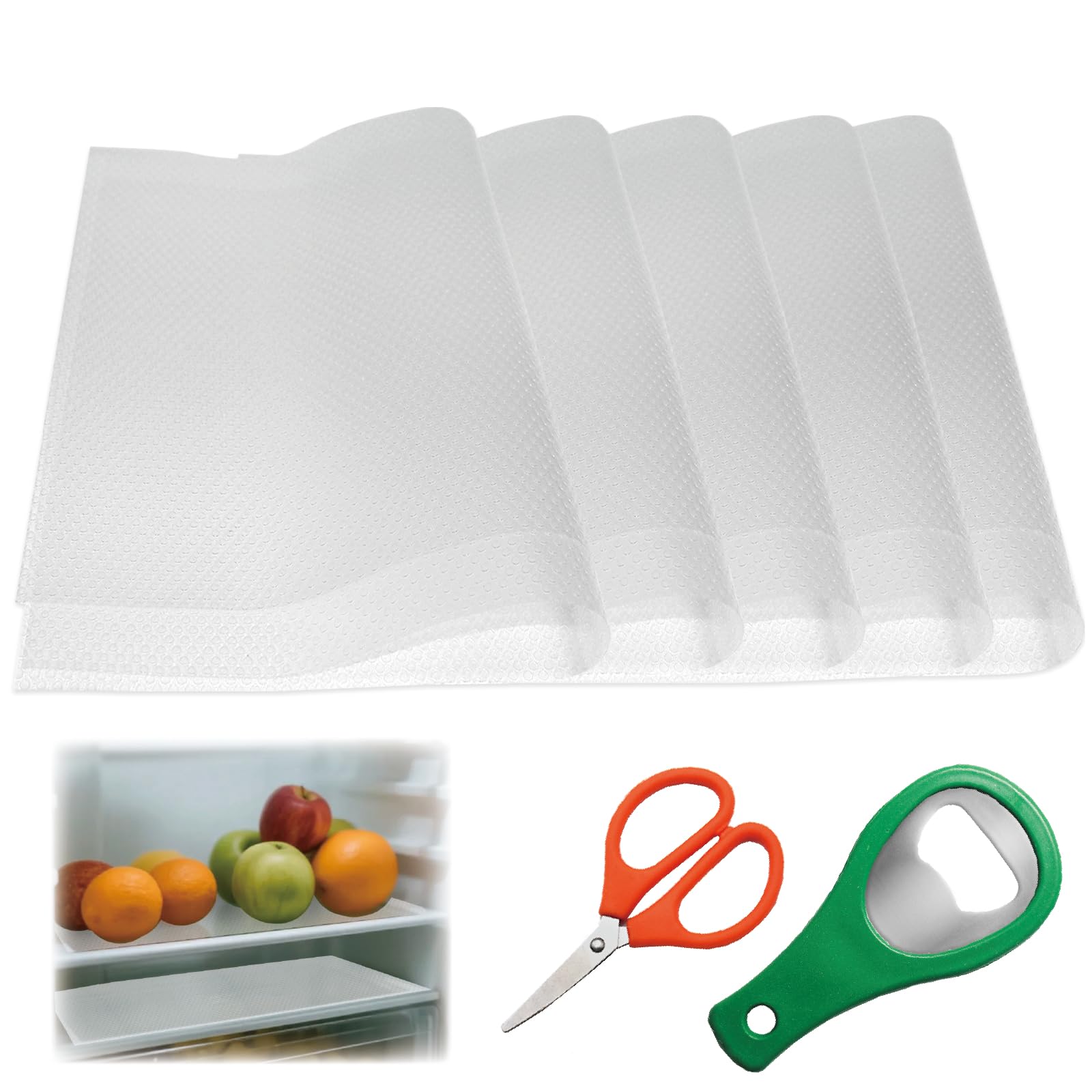 JIUHEEDAMAI 10Pack Fridge Liners, Non Slip Drawer Liners, Waterproof Kitchen Cupboard Liner, DIY Cuttable Fridge Mats, Sink Protector Refrigerator Pad for Cupboard Table Drawer(Clear/29cm x 45cm)