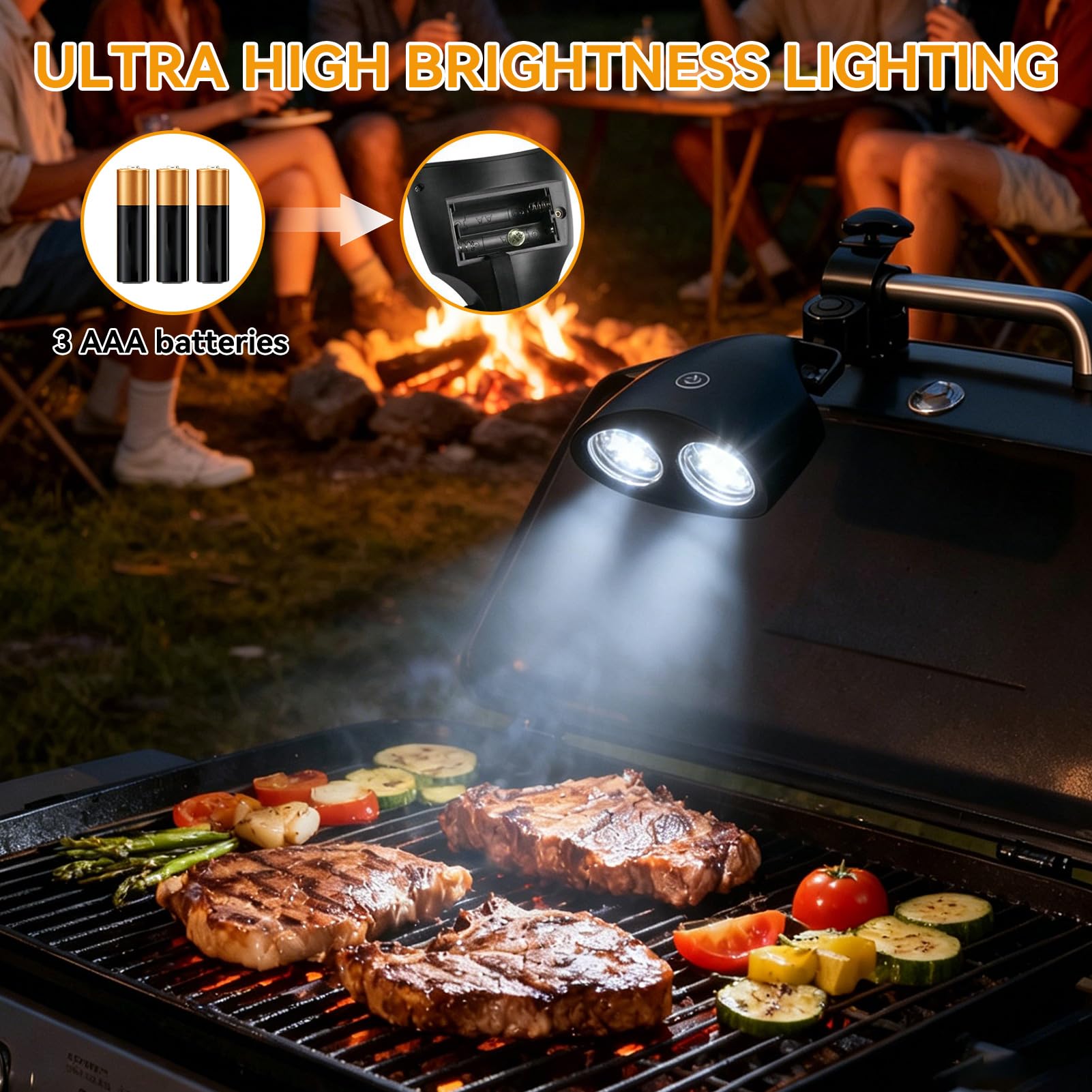 Lámpara De Barbacoa, Lámpara De Barbacoa LED, Lámparas De Barbacoa LED Con 10 Lámparas LEDs, Adecuada Luz Barbacoa Para Acampar Y Cocinar Barbacoa Al Aire Libre