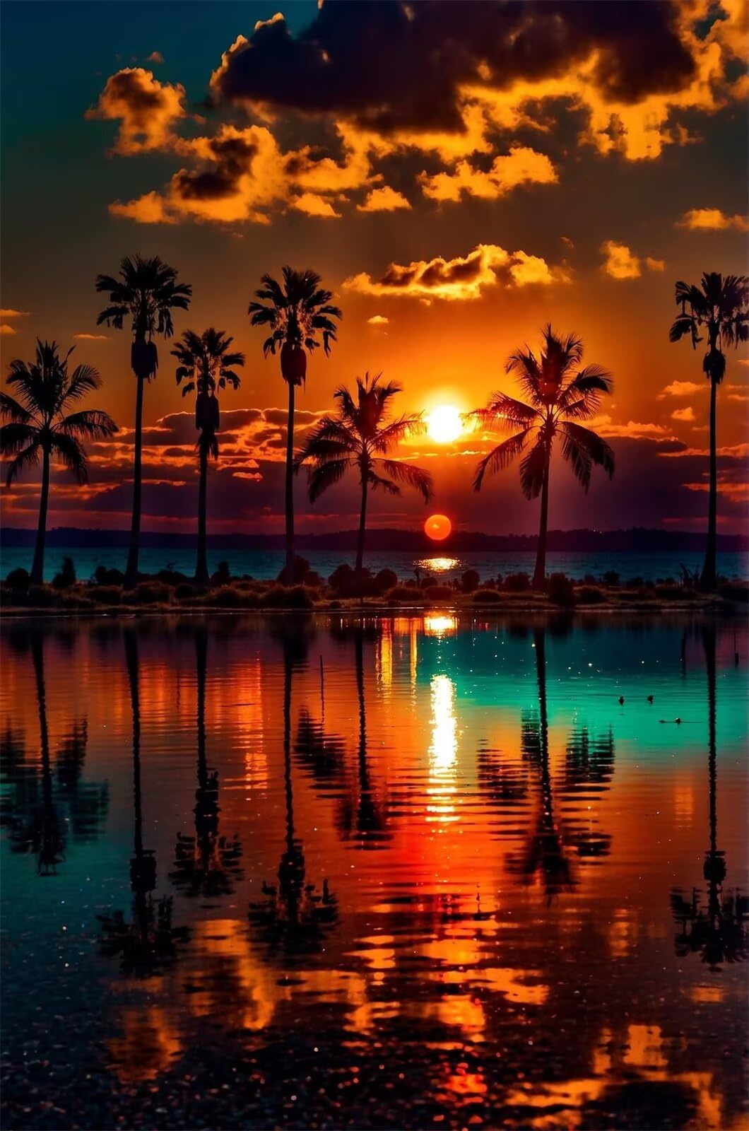 Puzzle 6000 Pezzi Piante Tropicali Tramonto Giochi Educativi Puzzles Impegnativo per Tutta la Famiglia Puzzle per Adulti 6000 Pezzi 179 x 105 cm