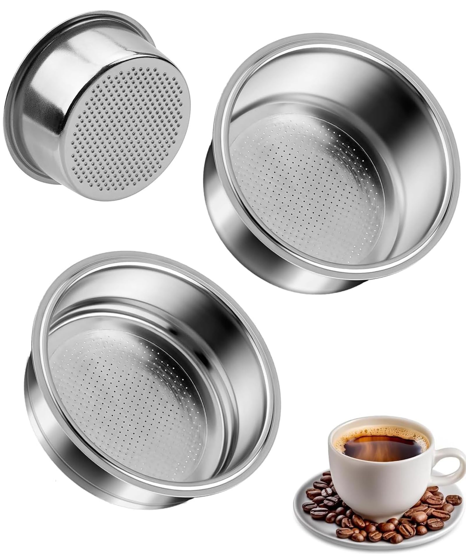 2PCS Coffee Accessories, Portafilter 51mm, Single Layer 1 Cup and Single Layer 2 Cup, Set of 2, Compatible with 51mm Portafilter Coffee Machines, Fine Filter to Fully Extract The Essence of Coffee-image-15