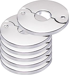 Floor and Ceiling Plate Cover Split Flange Replacement and Repair Kit, Fits 3/4 Inch IPS Galvanized Pipe or 1 Inch Copper Pipe, Chrome Finish (Pack of 6)