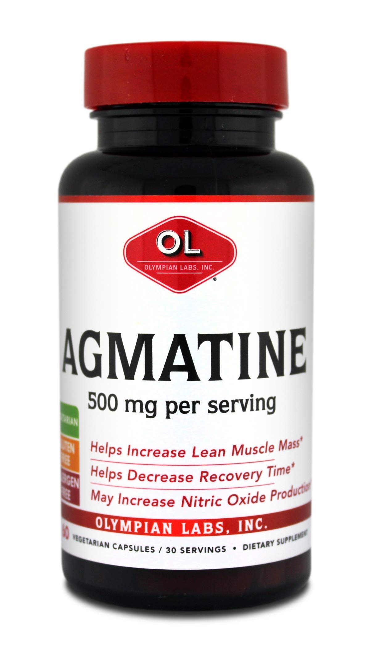 Olympian Labs Agmatine 500 mg per Serving, 60 Vegetarian Capsules