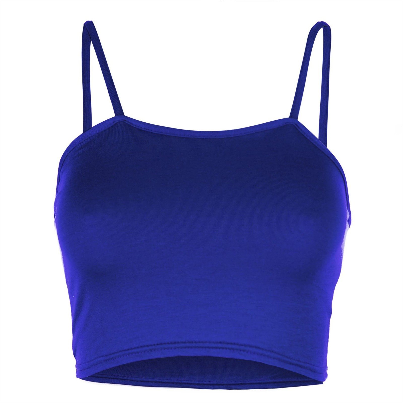 GirlzWalk Women's Ladies Crop Top Ladies Strappy Sleeveless Camisole Bralet Stretchy Vest (Royal Blue, SM 8-10)
