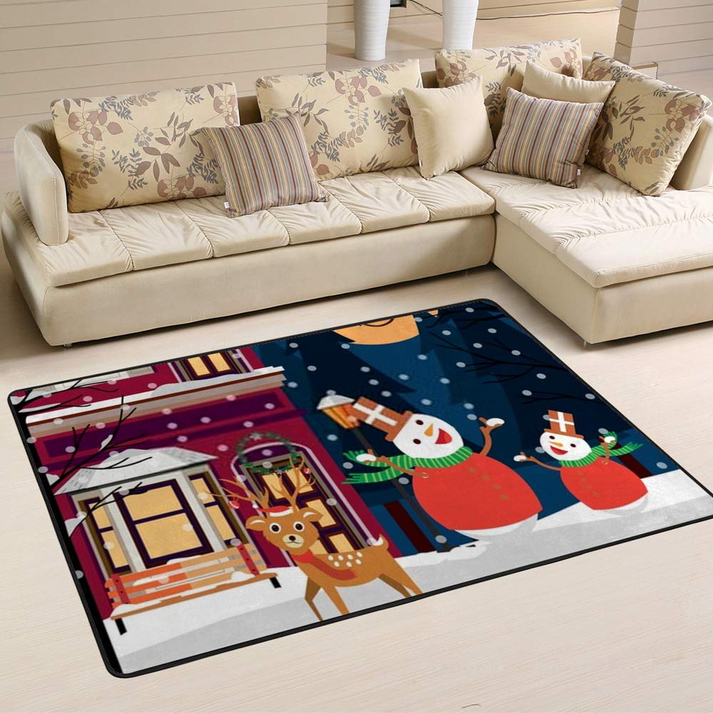 Tapis de jardin bonhomme de neige grand format rouge Ruchen