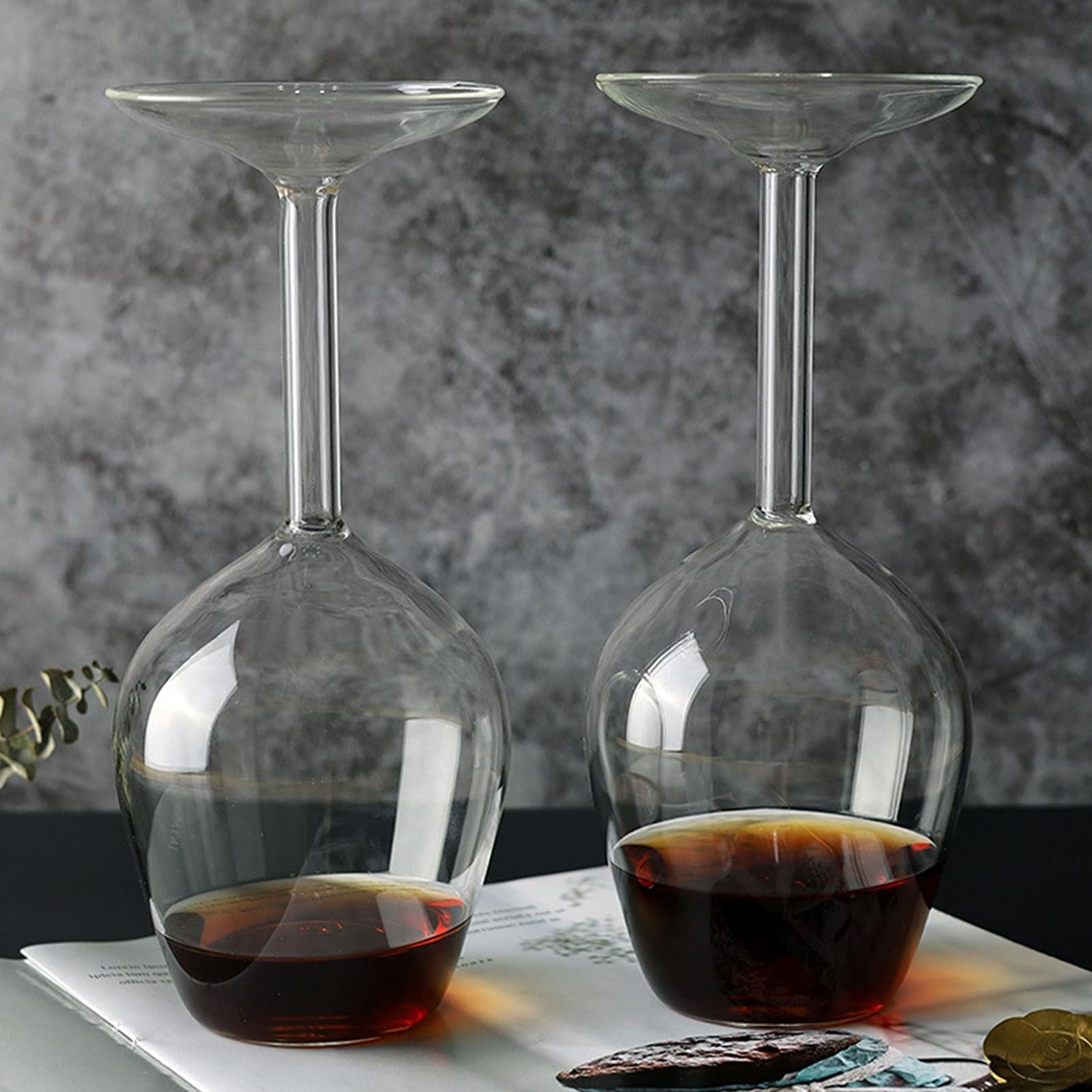 Generisch Verre à cocktail Upside Down, verre à vin retourné, verre à vin à l'envers, inversé I Inversé, pratique et résistant à la chaleur, convient pour la cuisine, le bar, la décoration