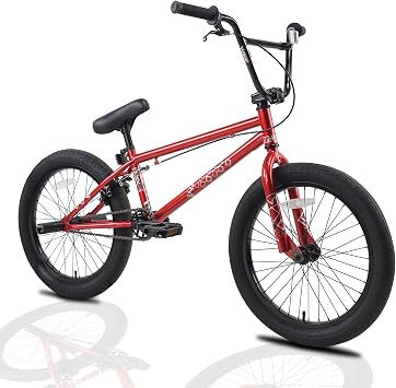 20 Inch BMX Bike Bike Trial, Stunt Action Free-Type BMX Bicycle, Professional High Strength High Carbon Steel Frame BMX Professional Street BMX Bike Adult Children Suitable for Beginner Level to