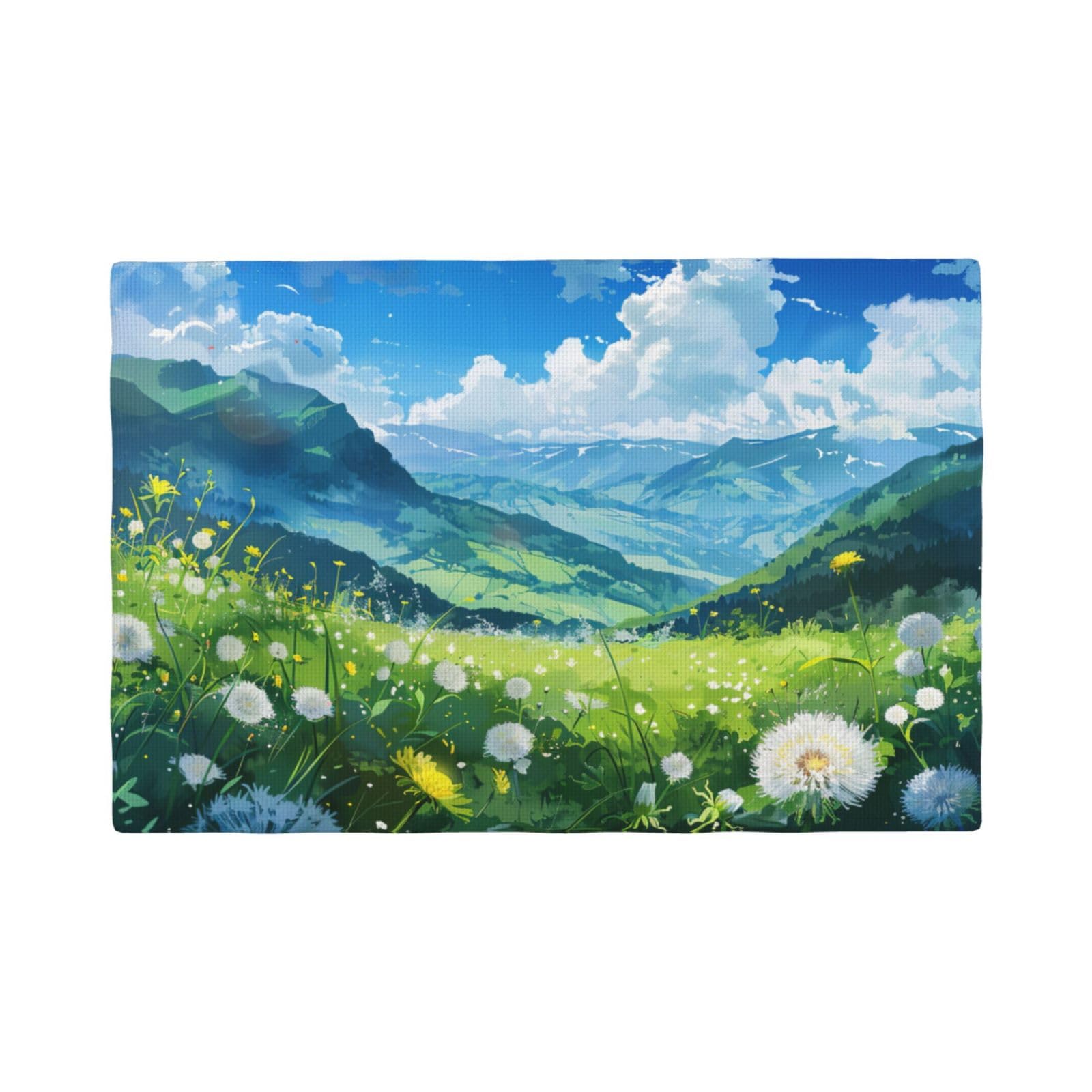 Dandelions and daisies Placemats Set of 4 for Party Kitchen Dining Decoration 12x18 Inch
