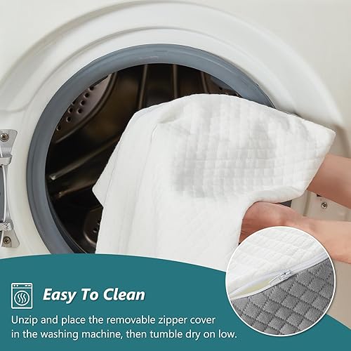 Miniatura 9 de Juego de 3 almohadas de cuña de cama para dormir, almohada triangular de 22.5 pulgadas de ancho para aliviar el dolor de espalda y piernas con funda