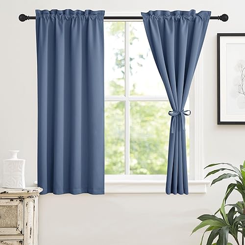 Miniatura 103 de RYB Home 2 paneles de cortinas de privacidad para puerta francesa, cortinas de oscurecimiento de habitación y cortinas con aislamiento térmico