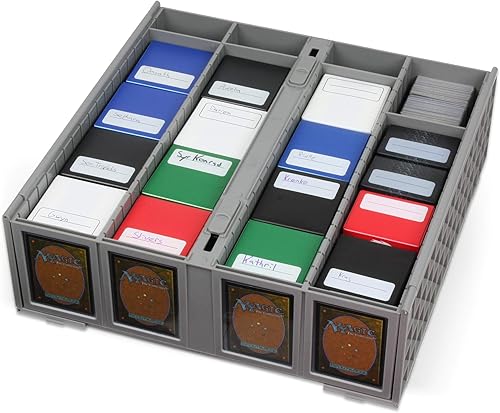 Miniatura 8 de BCW Contenedor de tarjetas coleccionable, color gris, caja de almacenamiento para tarjetas intercambiables, con capacidad para 3200 tarjetas,