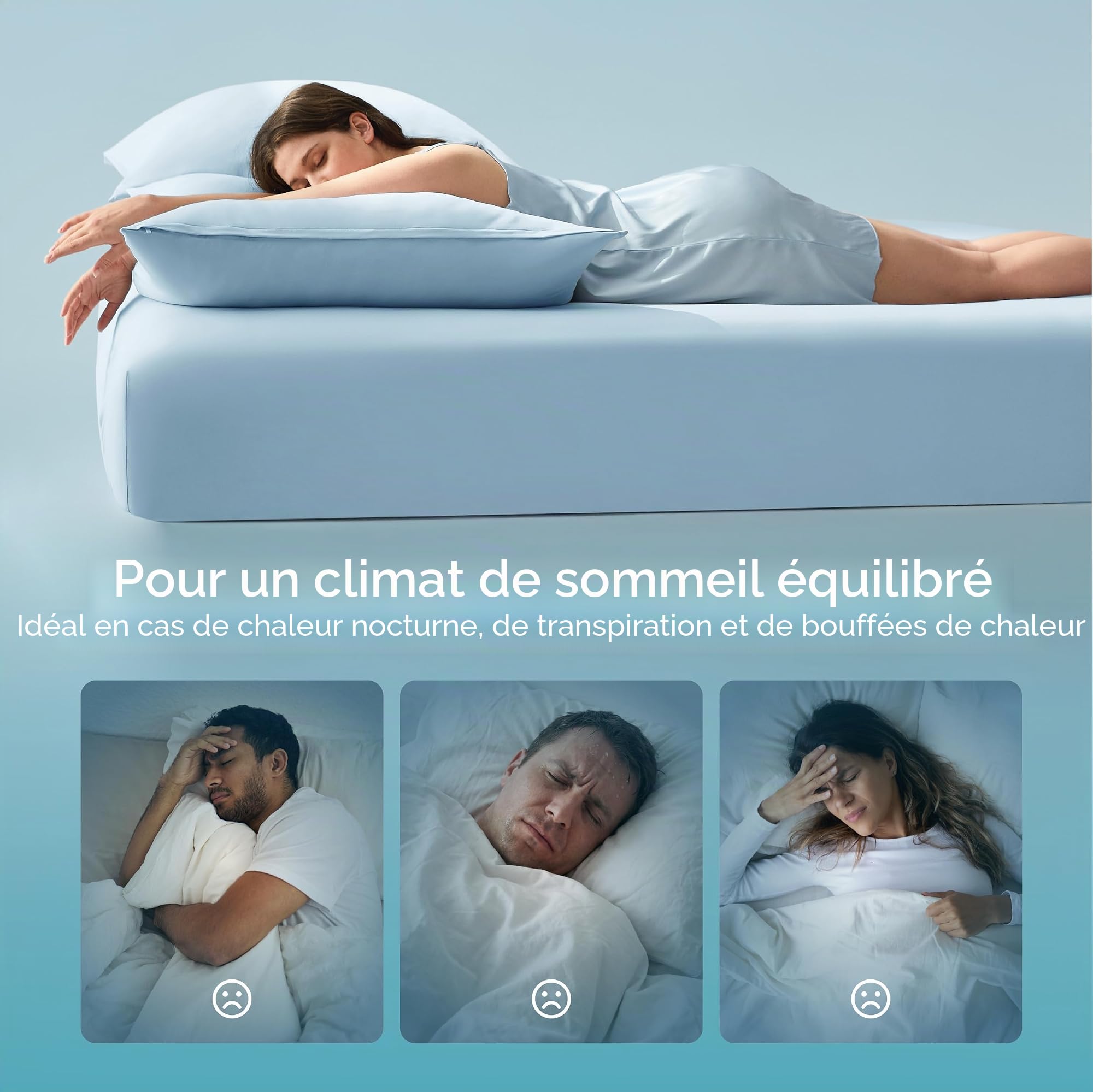 Bedsure Drap-Housse rafraîchissant 140 x 200 cm - Drap-Housse d'été jusqu'à 40 cm d'épaisseur pour Matelas épais et sommiers à Ressorts, certifié Oeko-TEX Q-Max 0.4, Beige