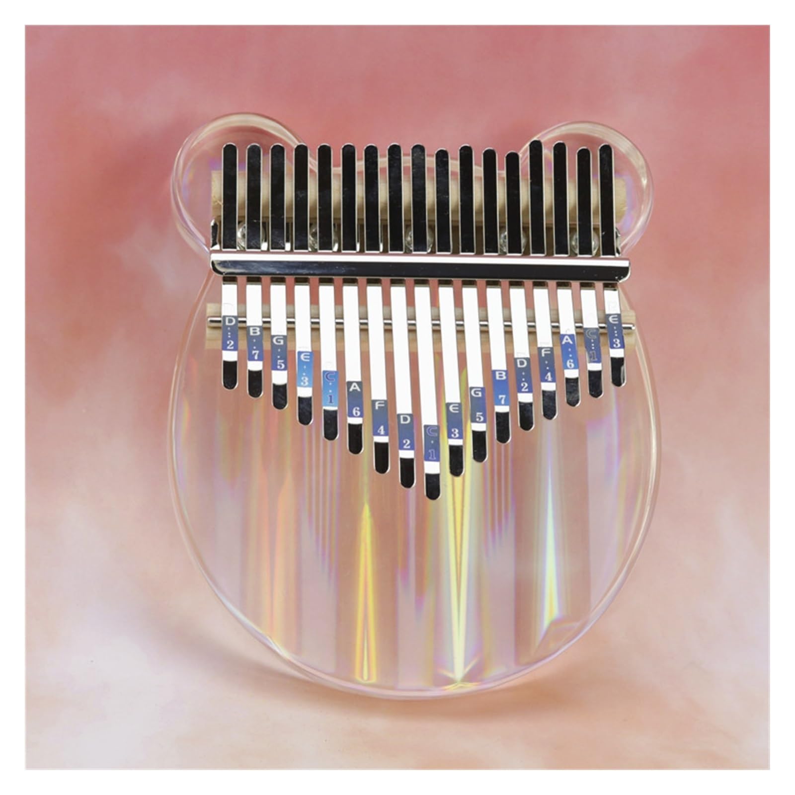 kalimba mini Akrylowa kolorowa kalimba dla początkujących fortepian kciukowy krystalicznie przezroczysta kalimba 17-tonowa