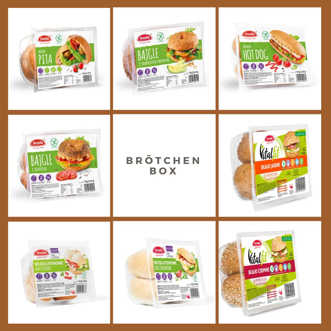 YULKA Glutenfrei | BRÖTCHEN BOX - A6 | 6erPack | Glutenfreie Brötchen und Backwaren | Laktosenfrei Weizenmehlfrei | Vorteilspack