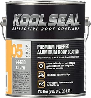 KOOL SEAL® KS0024600-16 Premium Fibered Aliminum Roof Coating 5 Year, Silver - 1 gal.
