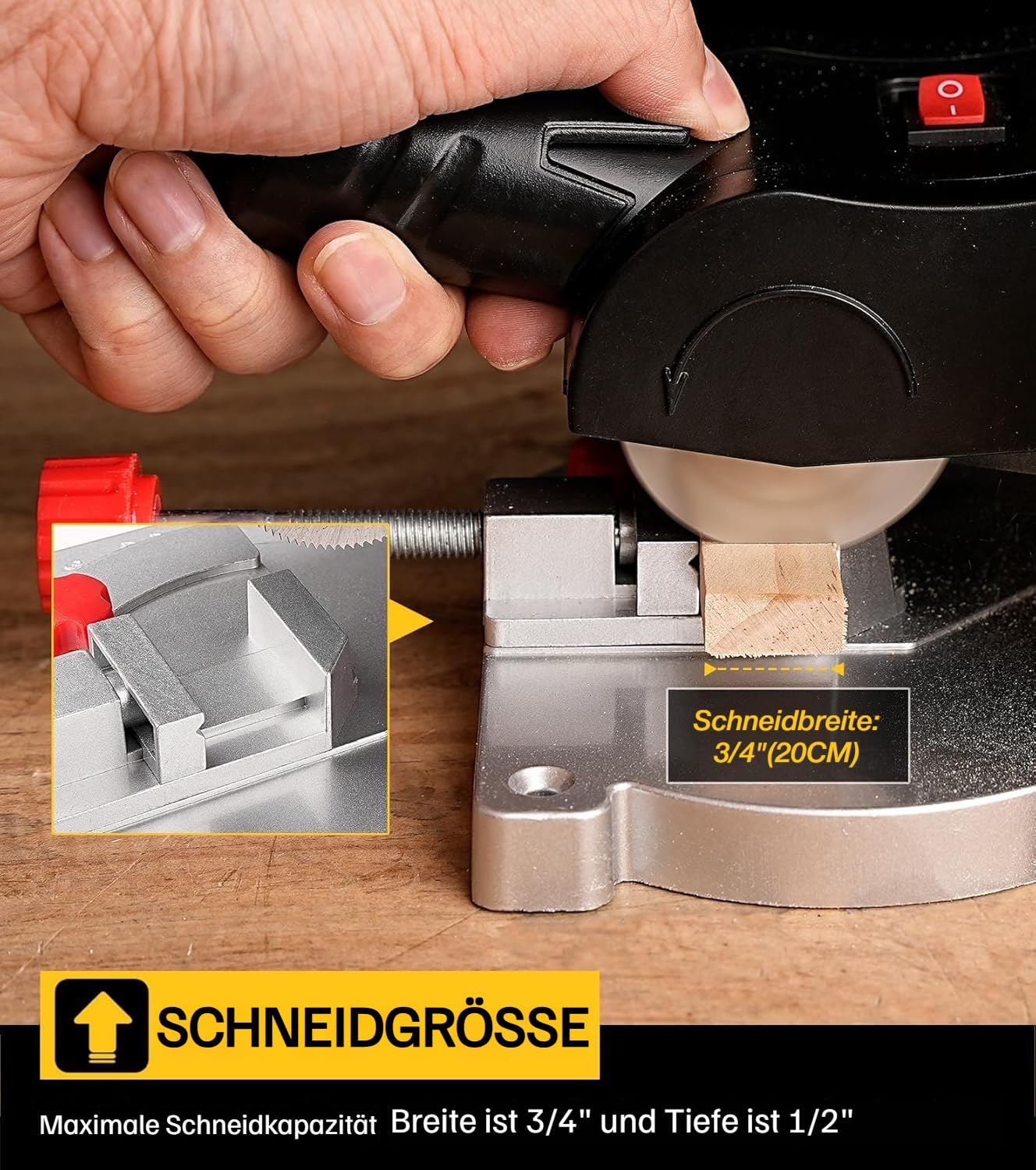 Sbestily Mini Gehrungssäge Elektrisch, Kappsäge Metallgehrungssäge Klein
