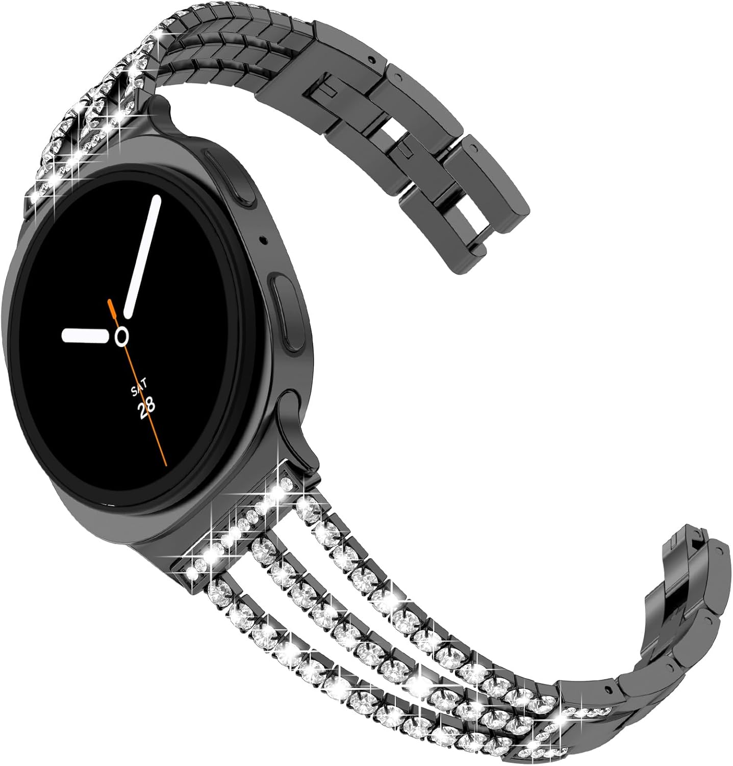 Surace Compatible with Samsung Galaxy Watch 8 Band 40mm 44mm, Galaxy Watch 8 Classic Band 46mm Women Bling Diamond Rhinestone Link Bracelet for Galaxy Watch 8