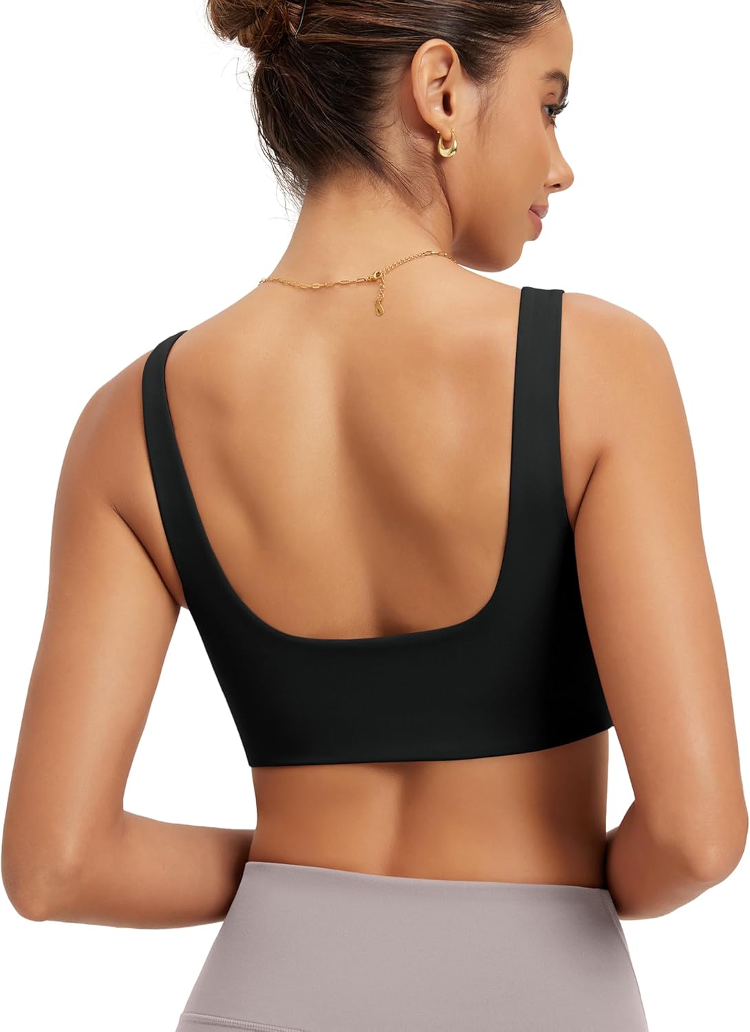 ODODOS Square Neck Sports Bra for Women Wirefree Non Padded Yoga Tank Workout Crop Tops