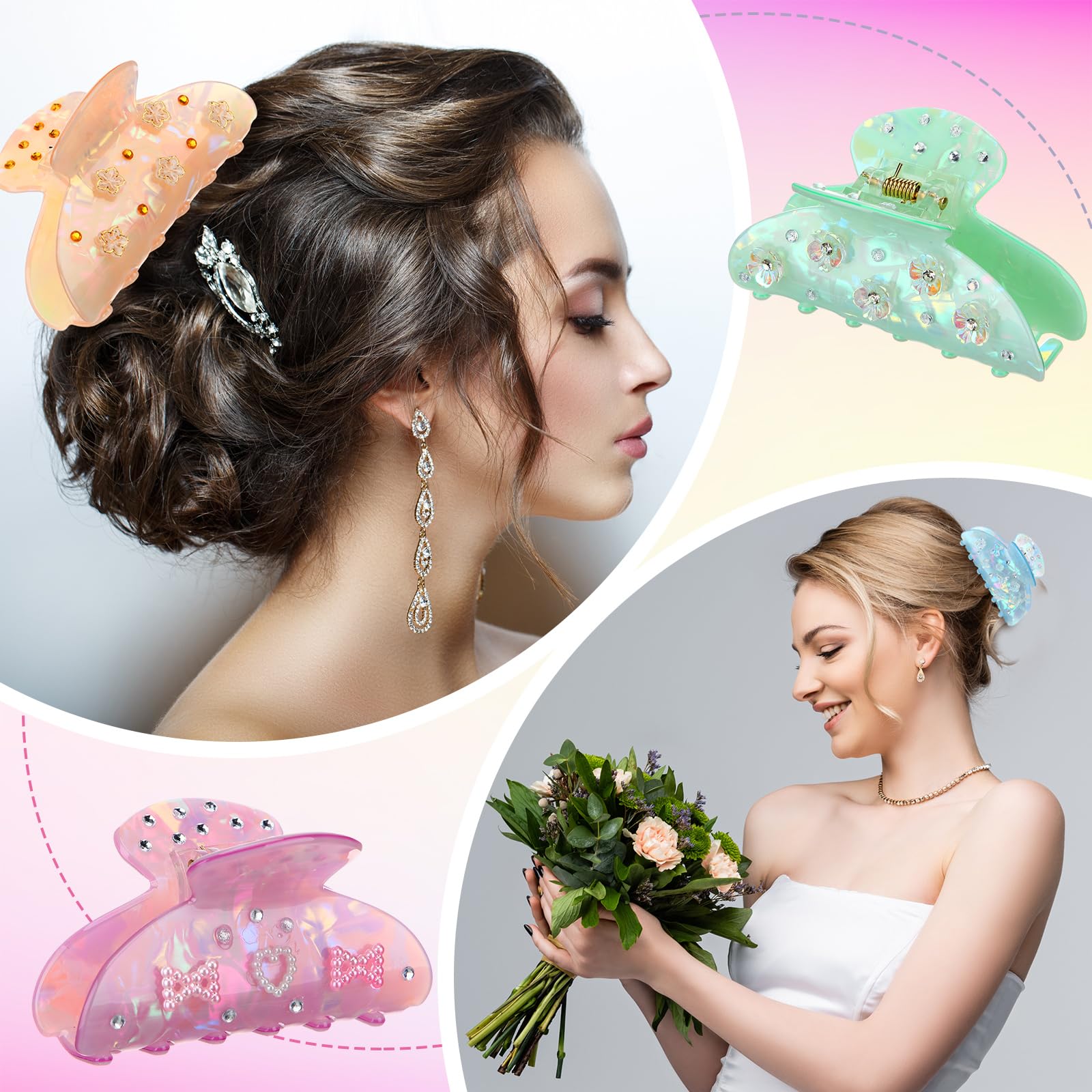 Amazon.com: Suncalla 6 Set DIY Hair Claw Clips Kit Acrylic  display picture 1