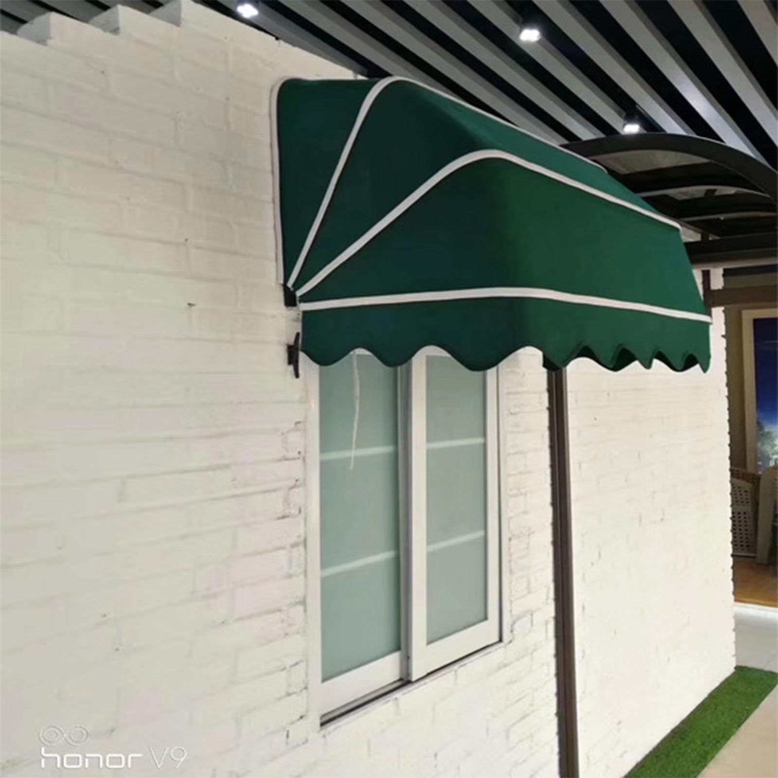 GJZQDKX French Curved Retractable Polyester Window Awning for Home Patio Balcony Terrace Café Waterproof and Foldable Provides Rain and Snow Protection