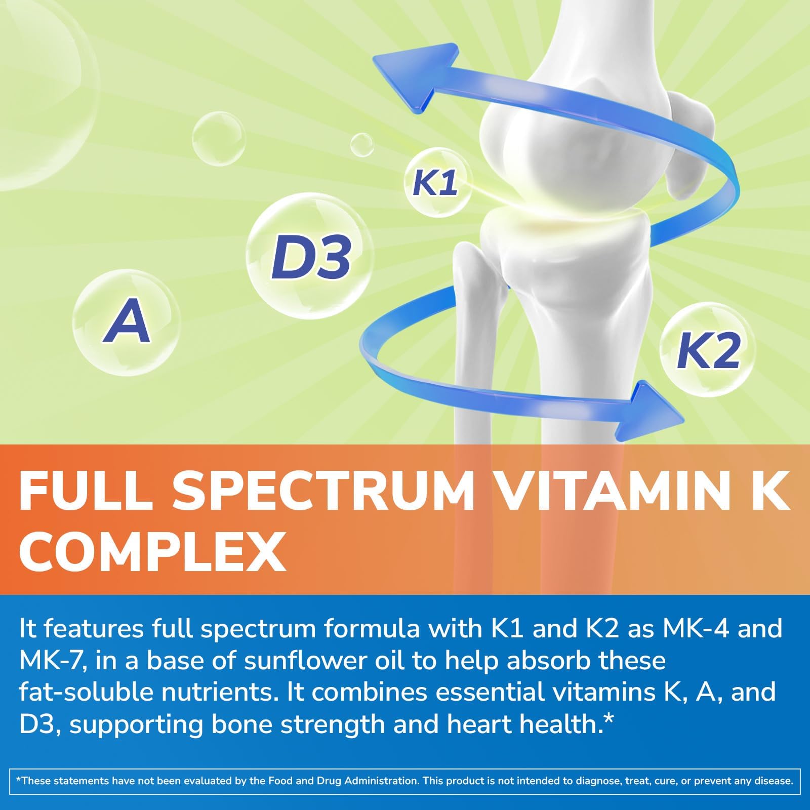 Vitalibre Vitamin K Complex 2600 mcg with Vitamin A & D3 5000 IU — Amazon image 3