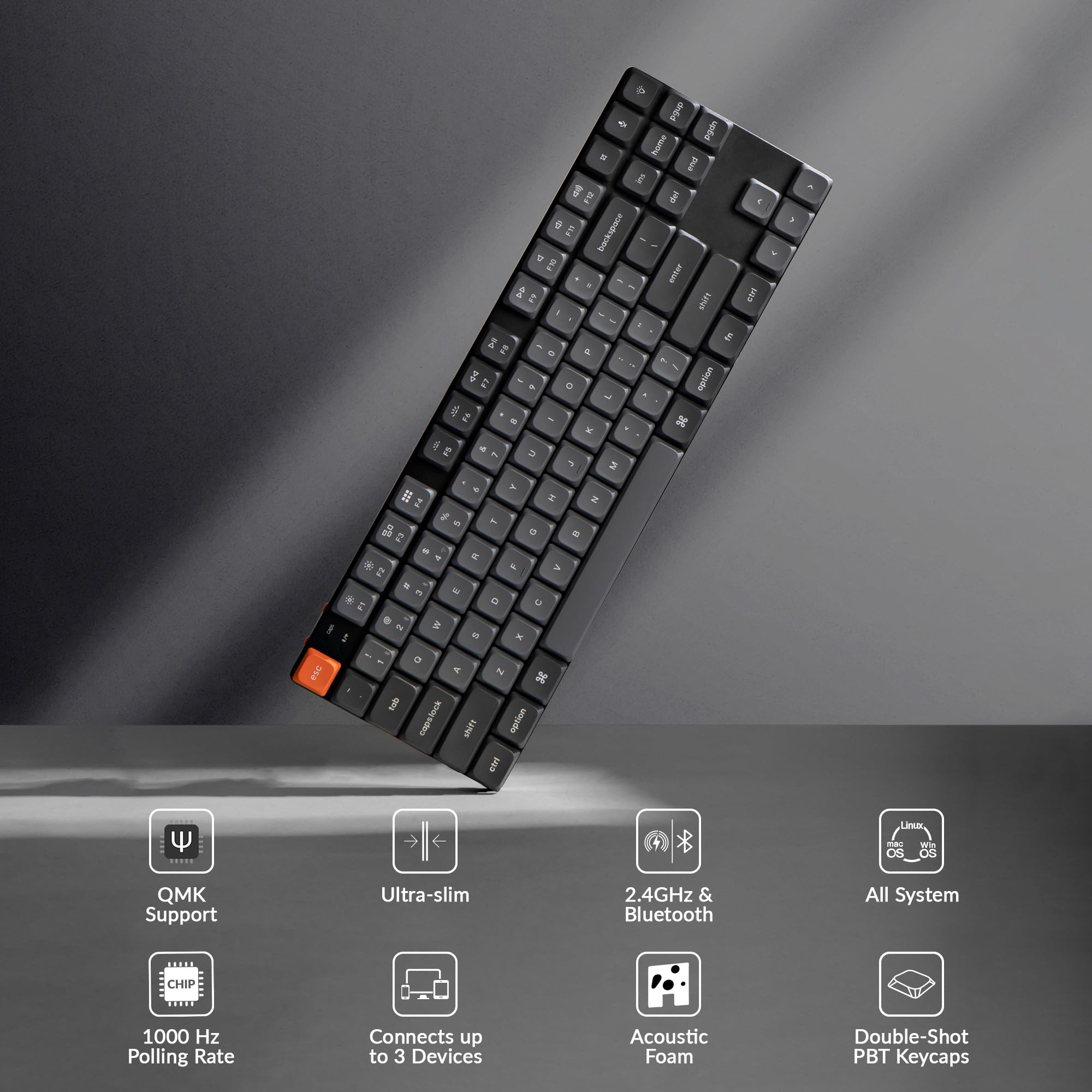 キーボード Keychron K1 Max Keychron K1 Max QMK/VIA Wireless Custom Mechanical Keyboard