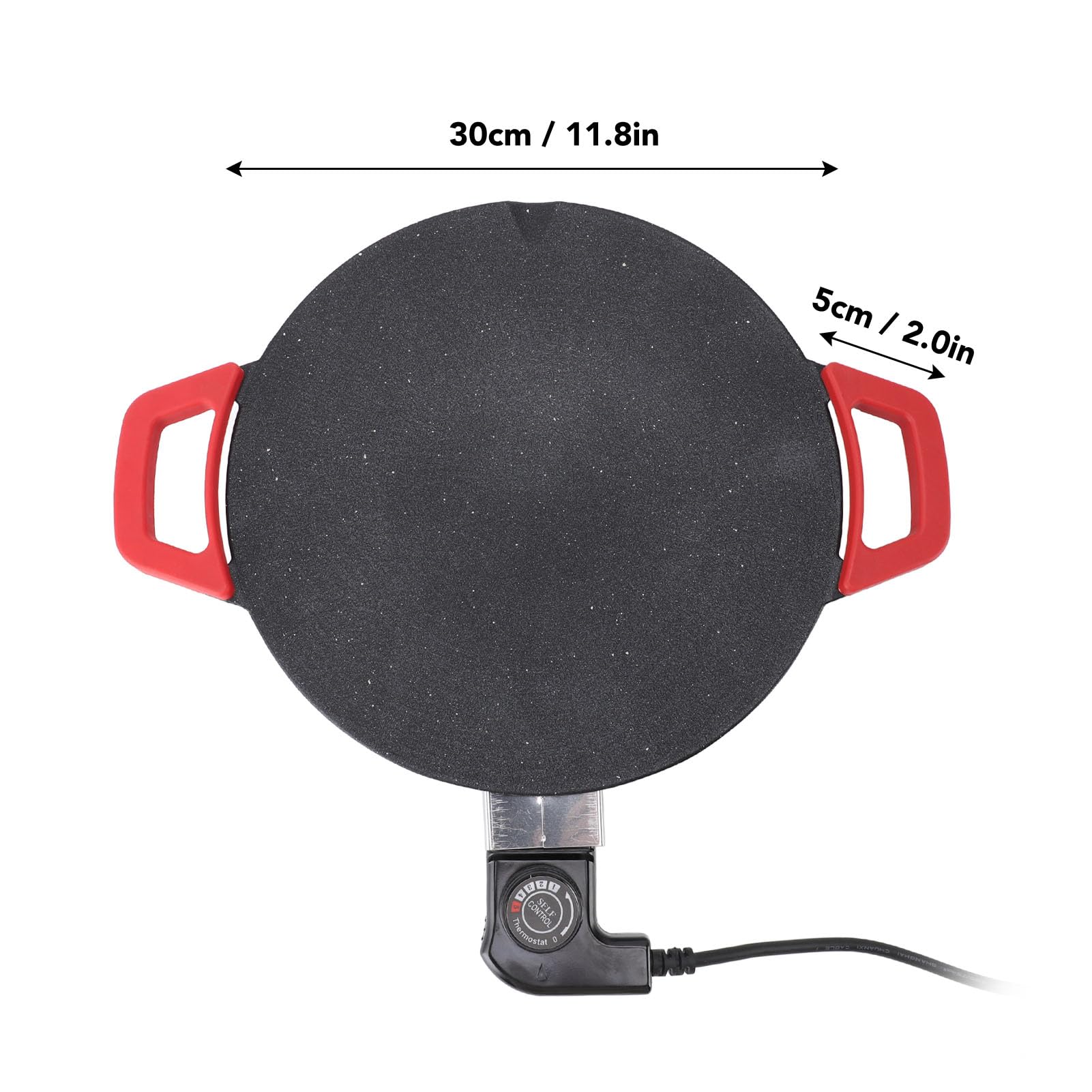 11,8 Zoll Elektrische Grillplatte, Antihaftbeschichtetes, Rauchfreies Elektrisches BBQ-Grill-Backblech mit Einstellbarer Temperaturregelung, Crêpes-Maker für Injera, Lefse,