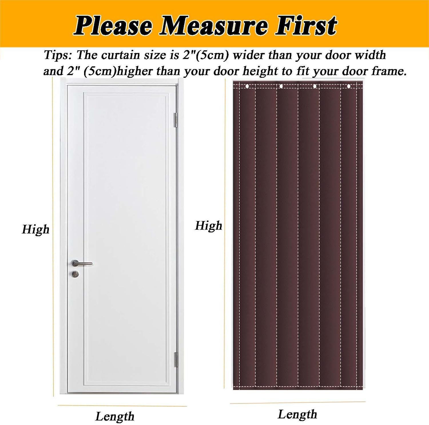 Ultra-Durable Doorway Curtain 55x87in, Insulation Curtian Magnetic Screen Door, Wintered Doorway Cover Screen, Tapestry Windproof Waterproof Warm Cold Protection, for Front Door