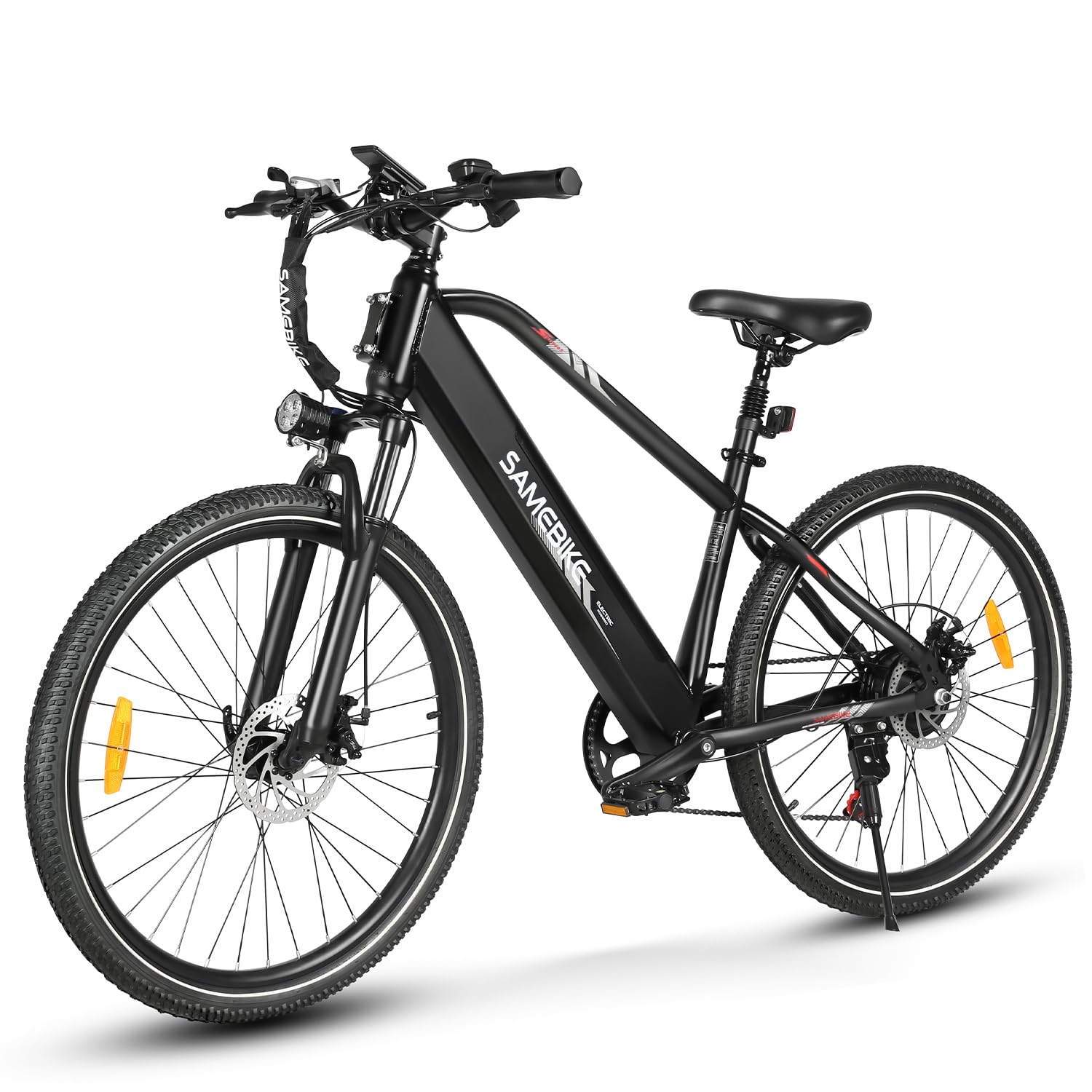 SAMEBIKE 27.5" Bicicleta Eléctrica Adulto 540Wh batería y Pantalla LCD 90km Autonomía y 250W Motor par de 50N·m 7 velocidades Electric Mountain Bike de Doble suspensión eBike para Commuting