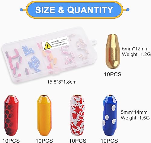 Miniatura 2 de OROOTL Fishing Spinner Lure Bodies Kit, Brass Lure Bodies for Spinner Making Painted Lure Weights Fish Eye Beads Assortment Inline Spinnerbaits