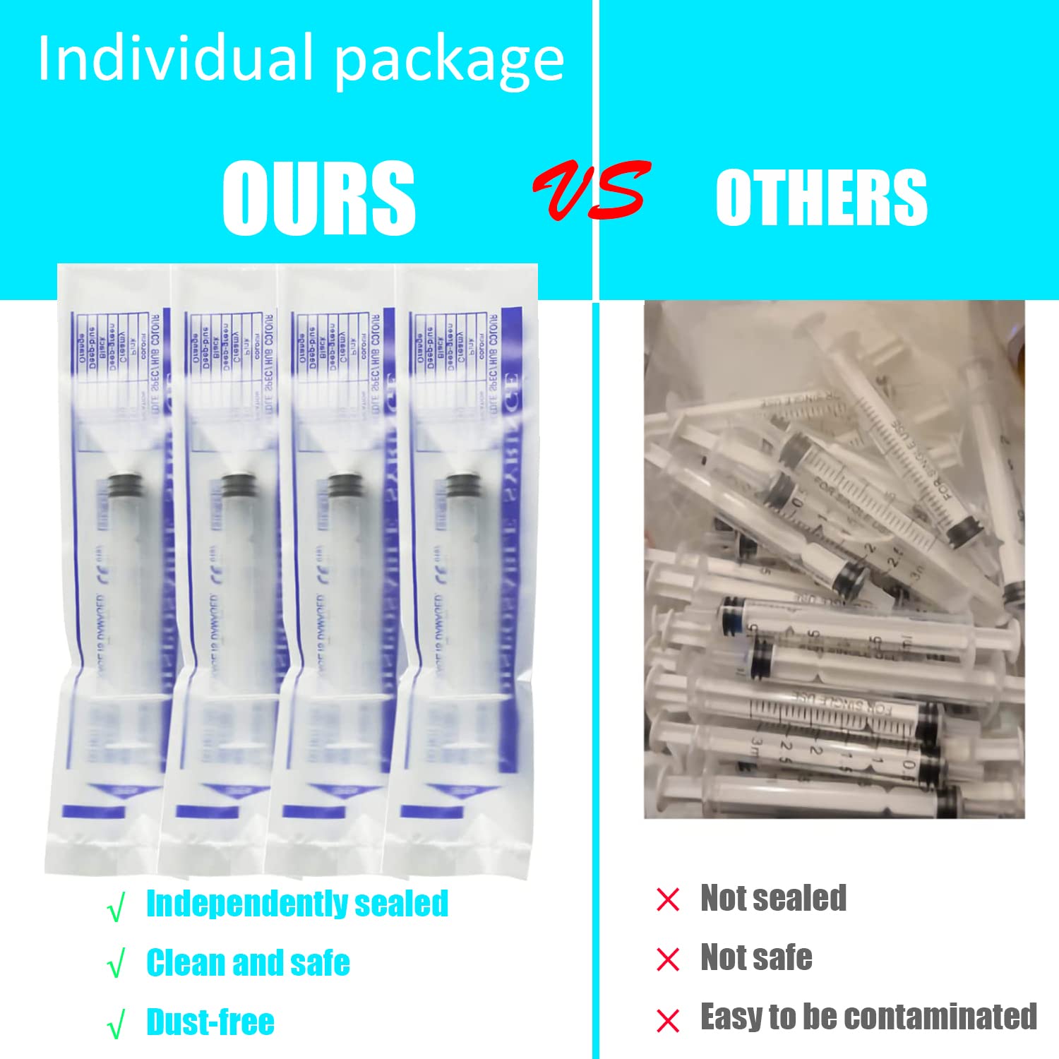5 Pack 10ml Syringe, With 22G Needle, Dispensing Individually Wrapped — Amazon image 4