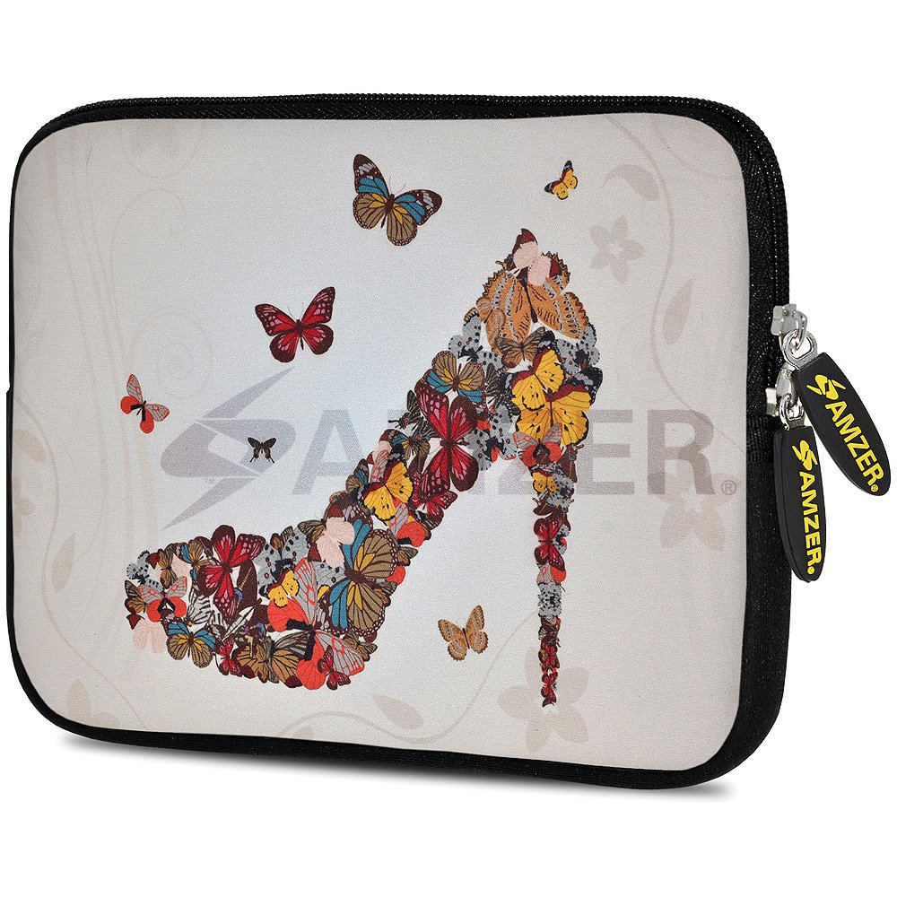 Amzer 7.75-Inch Designer Neoprene Sleeve Case Cover Pouch for Tablet, eBook and Netbook - Butterfly High Heels (AMZ5161077)