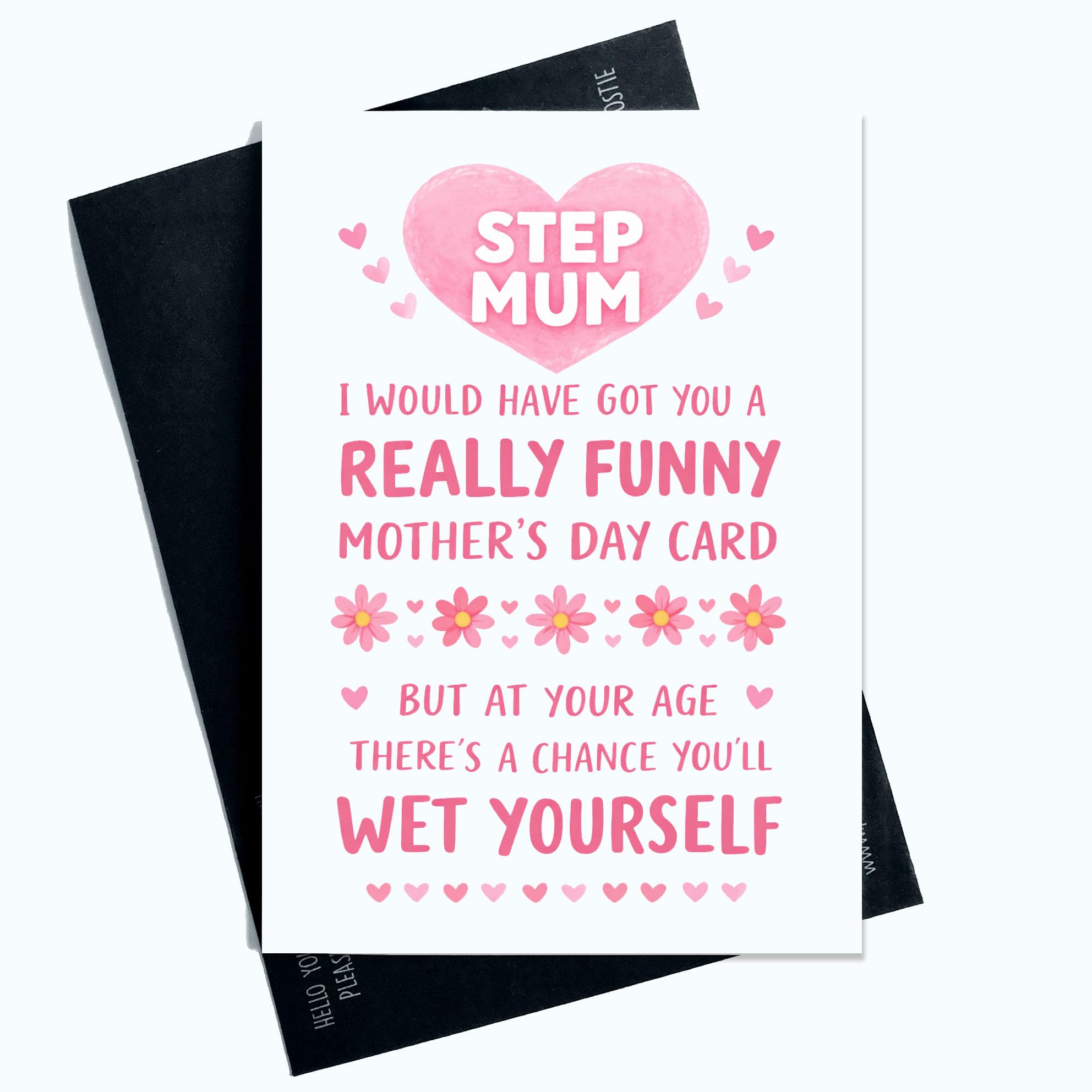 Peachy Antics Funny Mother’s Day Card Step Mum – Funny Joke Mothers Day Card for StepMum, A5 Greeting Card, Blank Inside, Envelope Included, Mothers Day Gift for Step Mum SP438