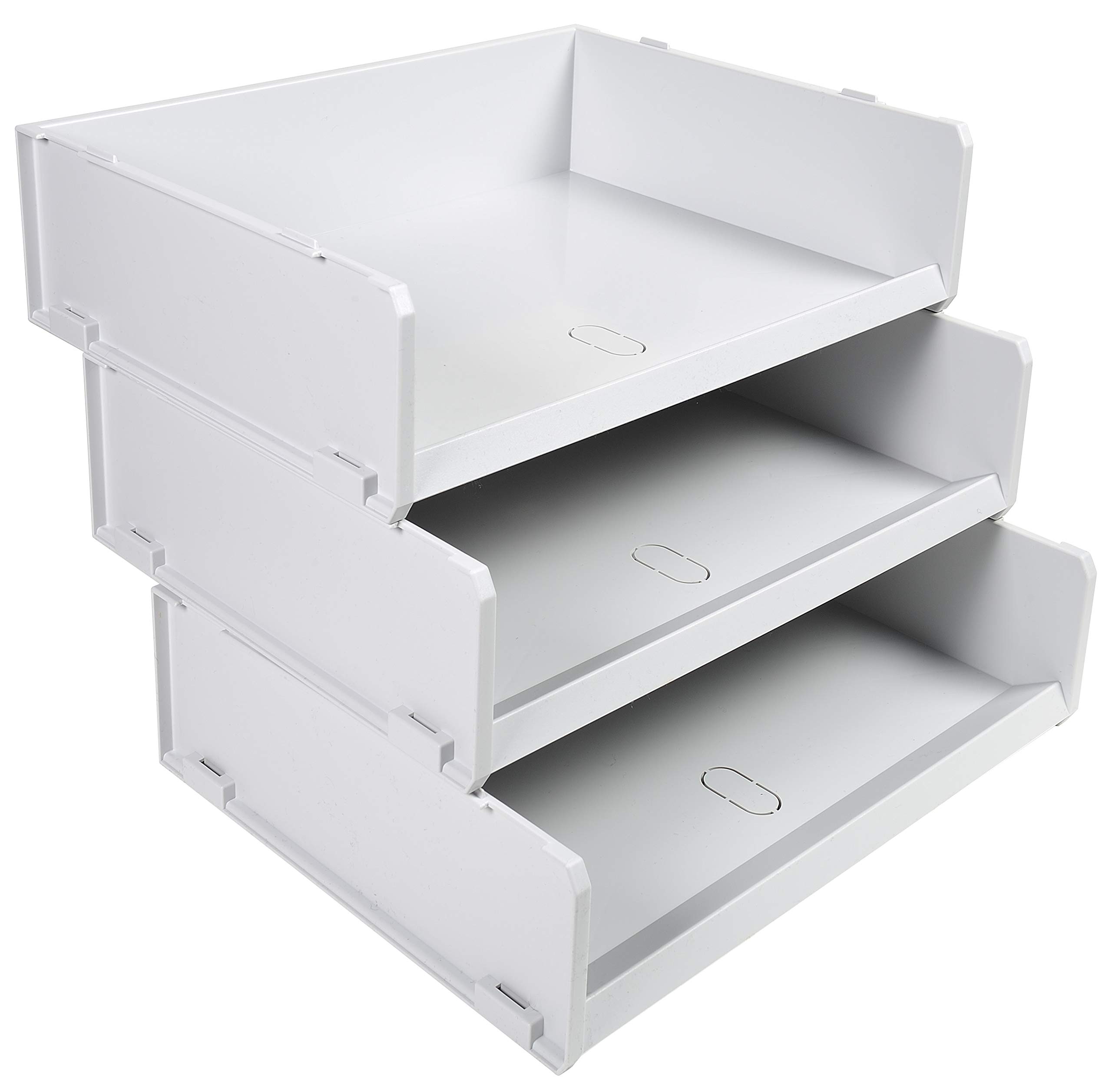 Exacompta - Ref 13040D - Set of 6 MULTITRI baskets large format - for envelopes, forms or catalogues - dimensions 30x38x10cm - light grey colour