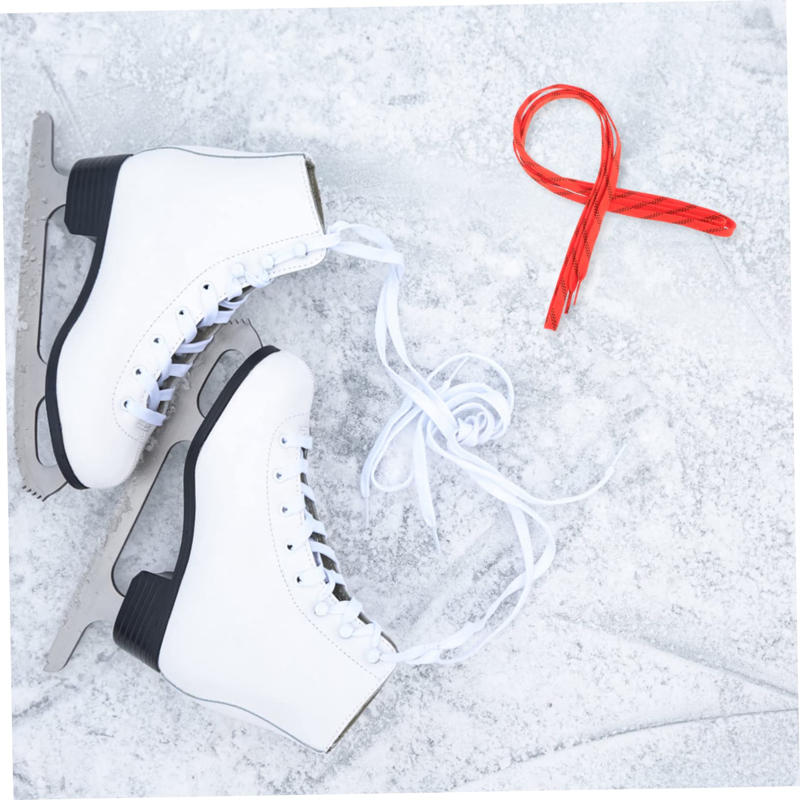 TOYANDONA Lacets Cirés pour Patins de Hockey et Chaussures de Ski, Orange 96 Pouces, Résistants Gel, pour Sports sur Glace et Neige