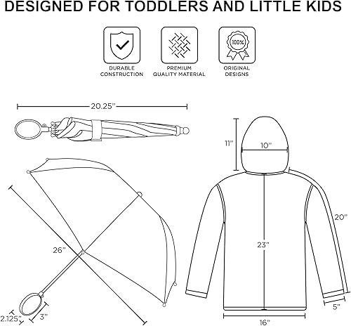 Miniatura 7 de Nickelodeon Conjunto de paraguas y poncho para niños, ropa de lluvia para niños de 2 a 3 años o niños de 4 a 5 años