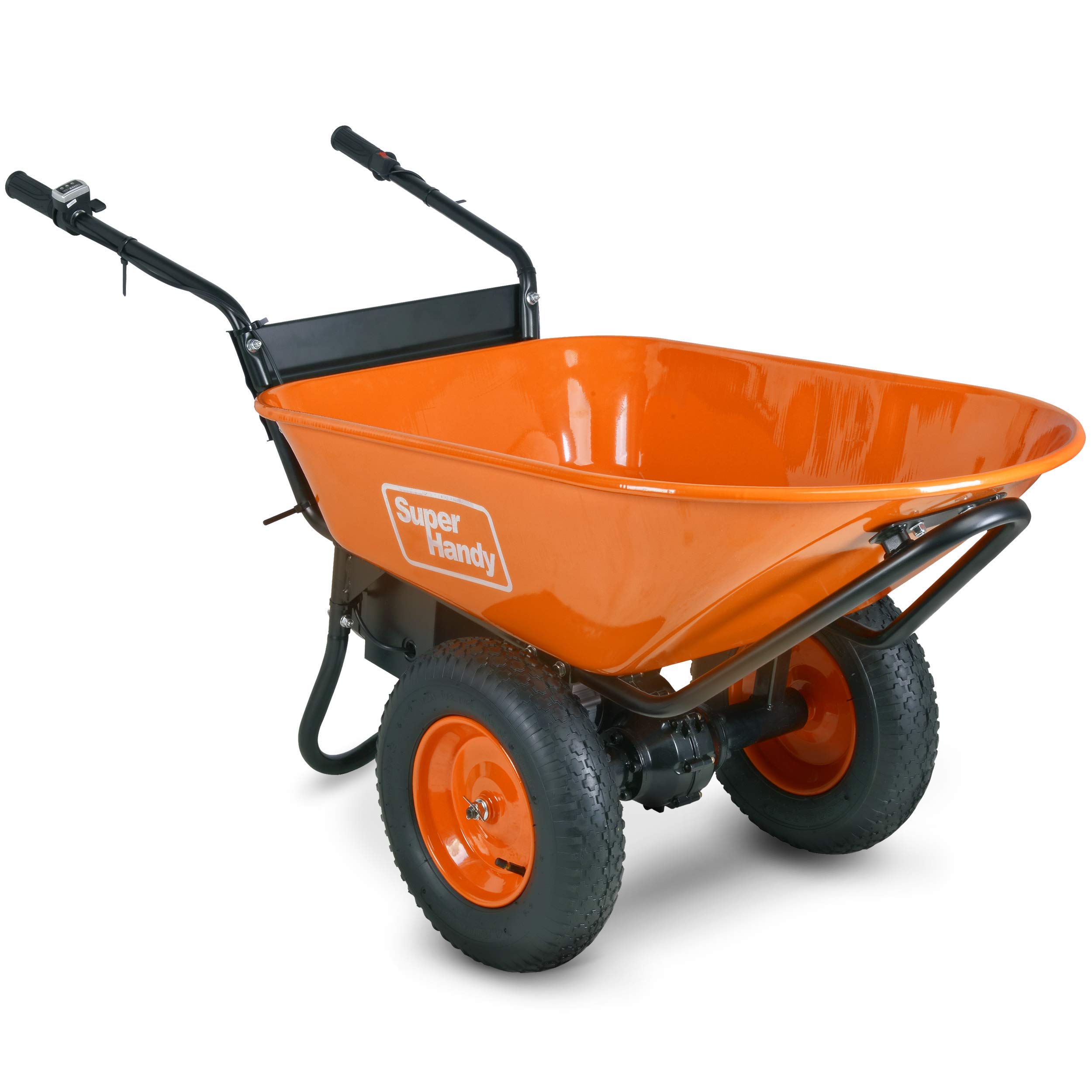 SuperHandy Wheelbarrow Electric Powered Utility Cart 48V DC 500W LiIon Driven Ultra Duty 330LBS