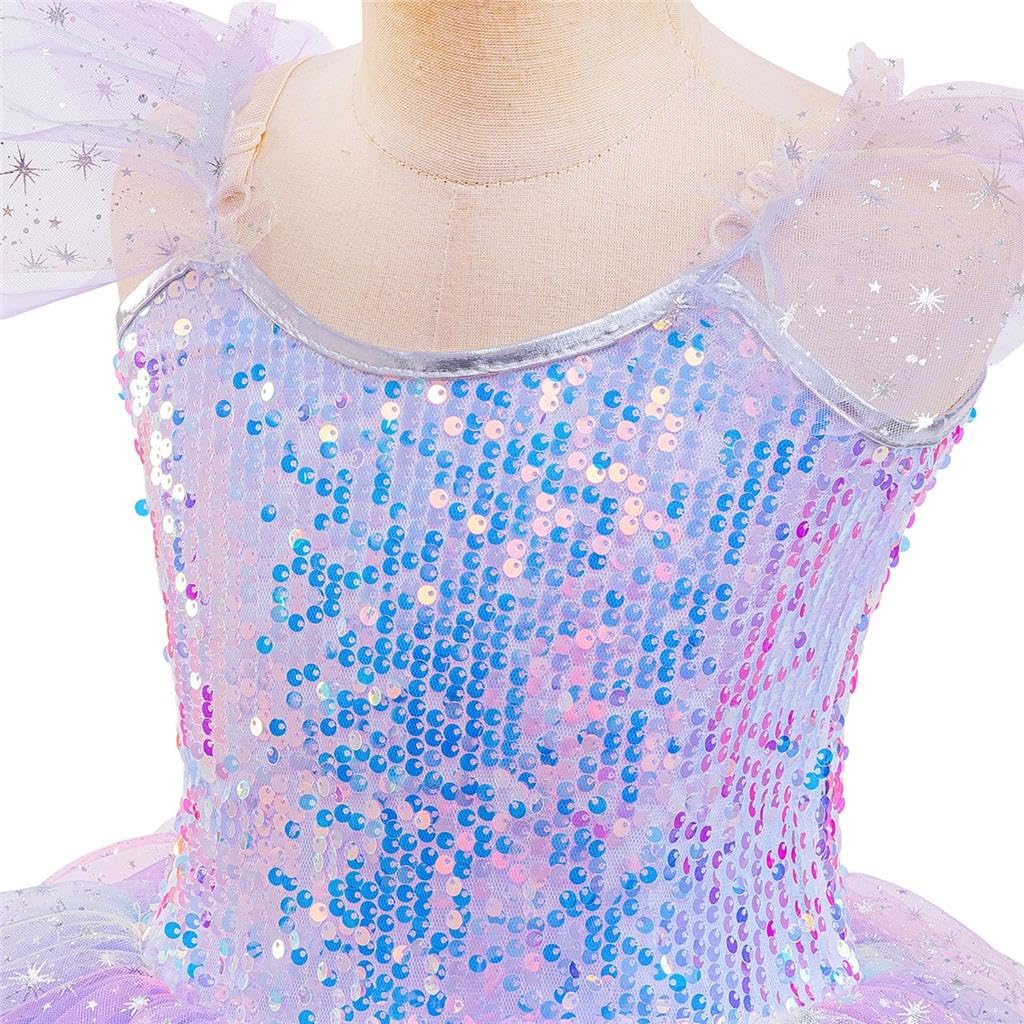 Lito Angels - Vestito da Balletto con tutù Scintillante per Bambine, Costume da Ballerina Principessa con Paillettes, Vestito per Festa di Compleanno e Pasqua, Rosa/Viola, dai 3 ai 12 Anni