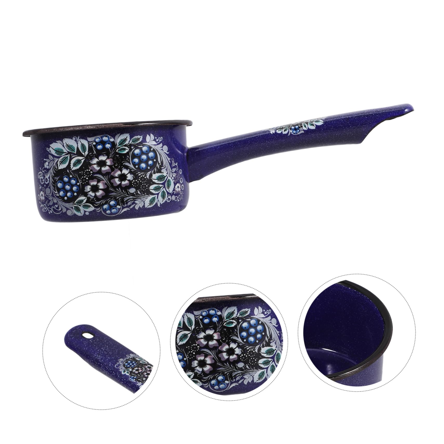 Vintage Emaille Wasserkelle 1 Stück Blau für Küche und Garten | Multifunktionskelle, für Wasser und Gemüse, Bequem zu Halten, Klassischer Stil mit Einzigartigem Design