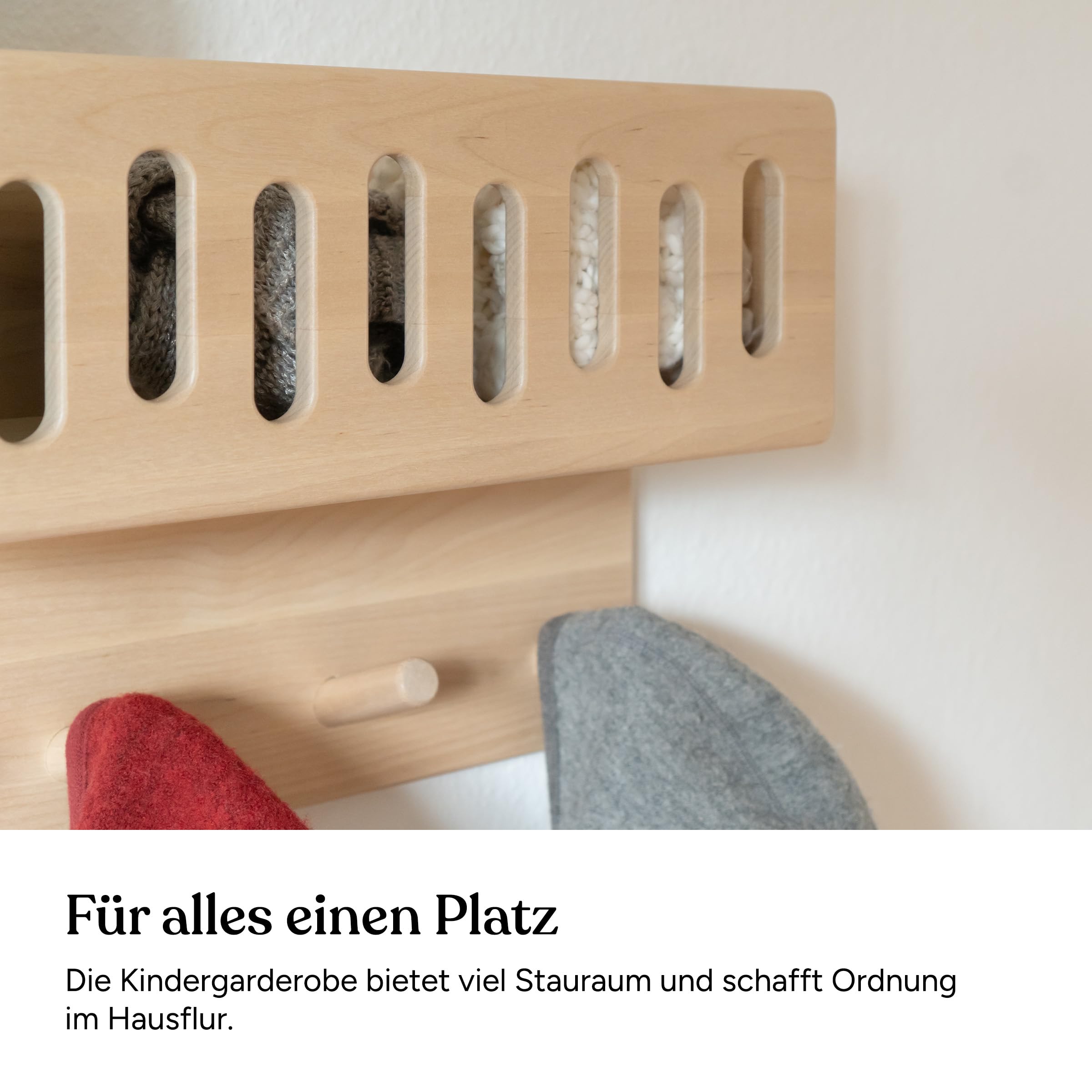 Ehrenkind® Kindergarderobe | Aus robusten Holz | Garderobe Kinder | Klein Weiß mit Sichtfenster | geeignet als Wandregal Kinderzimmer | Kleiderhaken Wand | Kinder Kleiderhaken