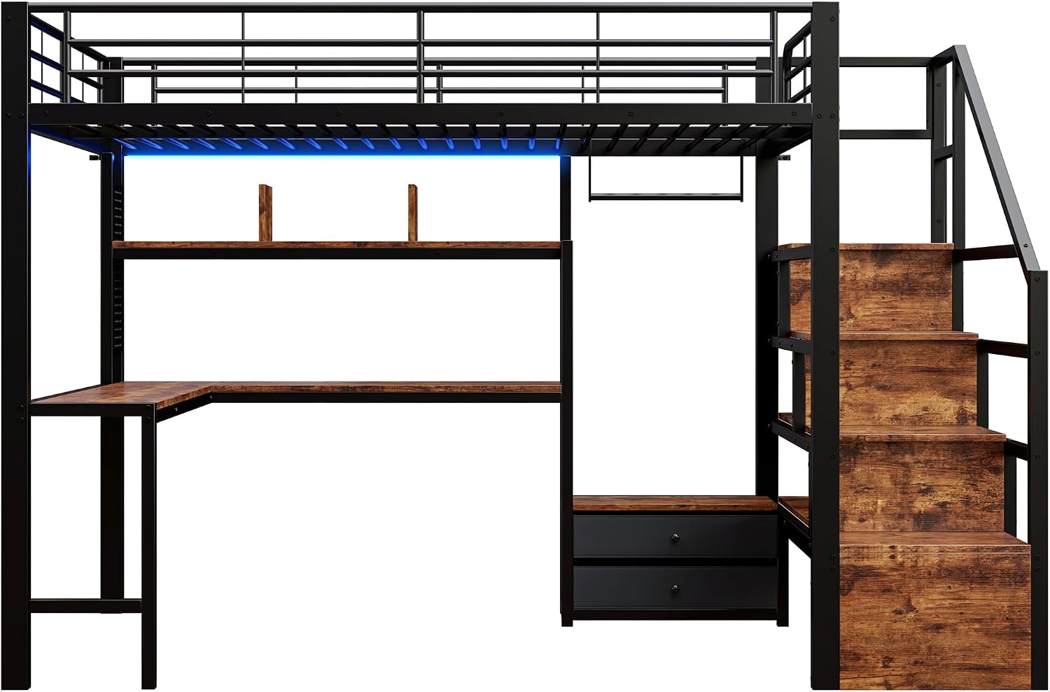 Loft Bed desk with LED lighting