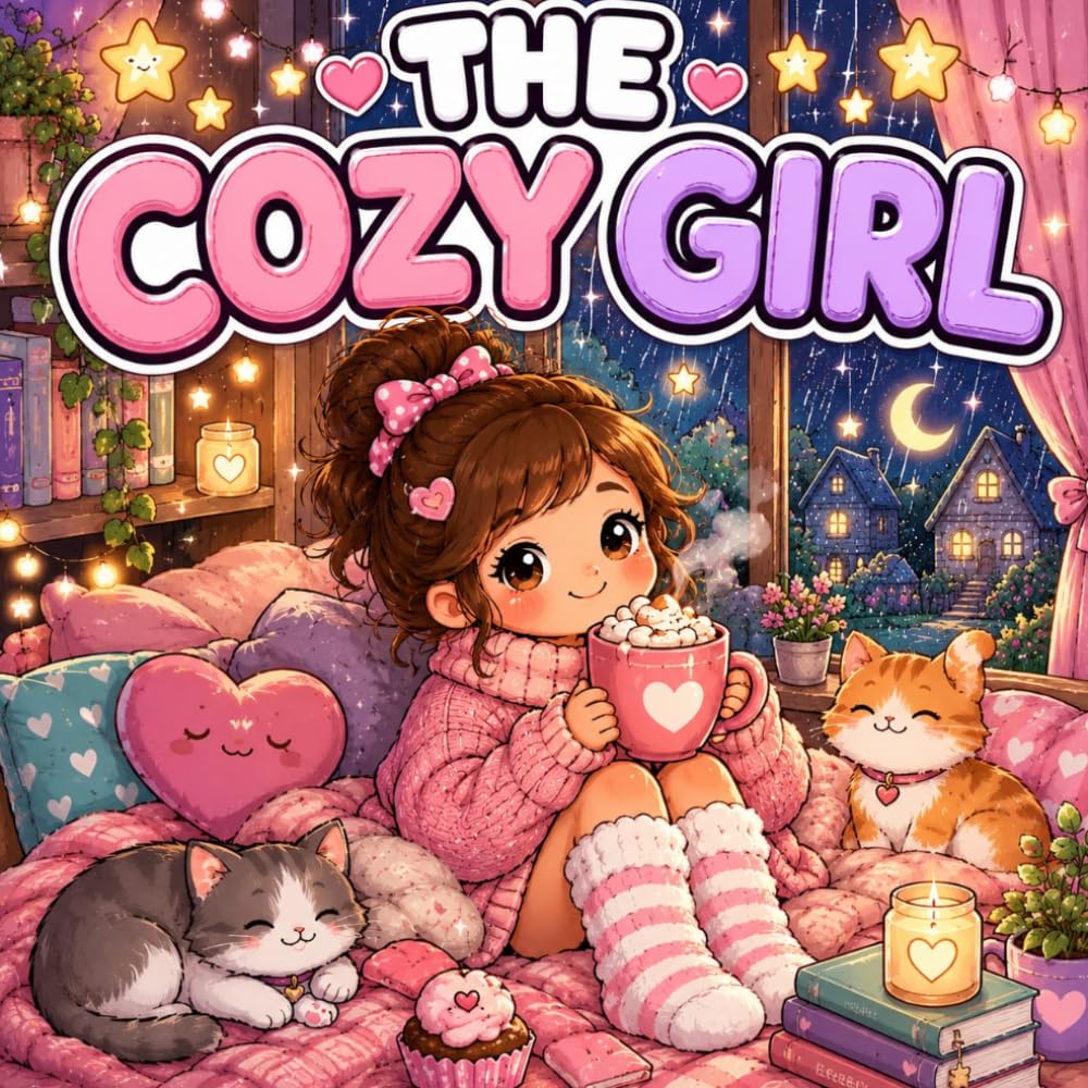 the cozy girl: Indoor Cozy themes Part 1 - Each page Cute Moments fun and Enjoy coloring book