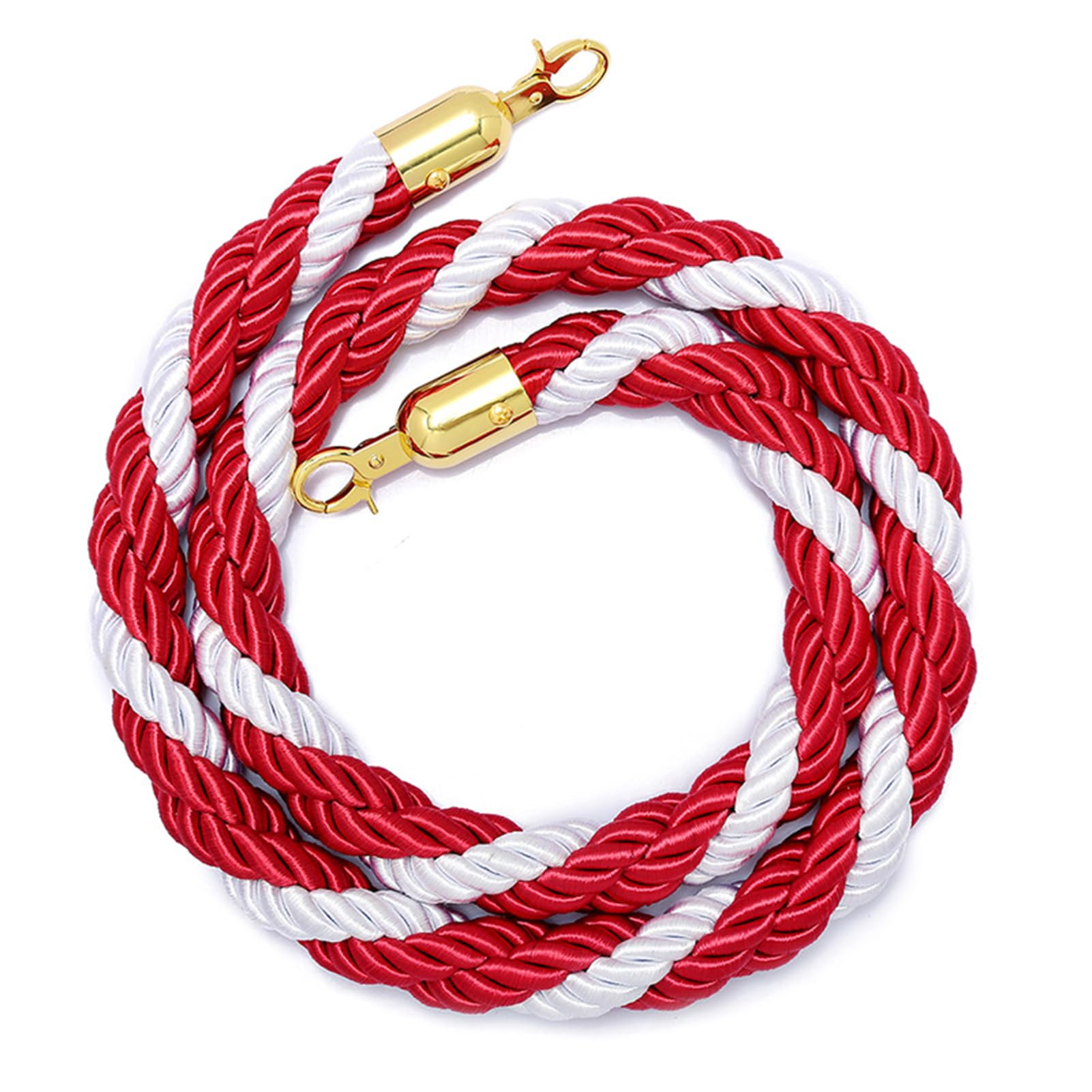 Barrera de seguridad roja y blanca con gancho dorado, control de multitudes para eventos, bodas, cines, hoteles, elegante solución de gestión de colas para entradas elegantes