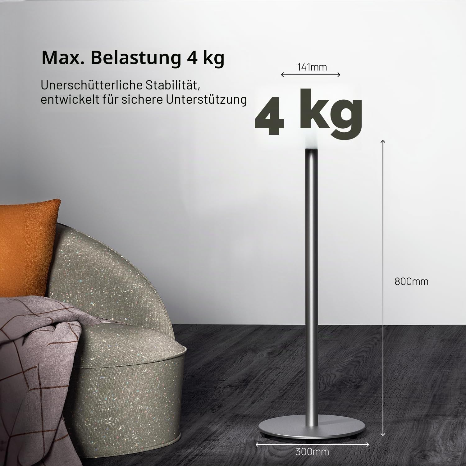 AWOL VISION ThunderBeat 5.5.2 Bodenständer 2er-Pack – Spezielle höhenverstellbare Lautsprecherständer für 5.5.2-Surround-Systeme, stabile Basis & maßgefertigtes Design (max. 4 kg Belastung)